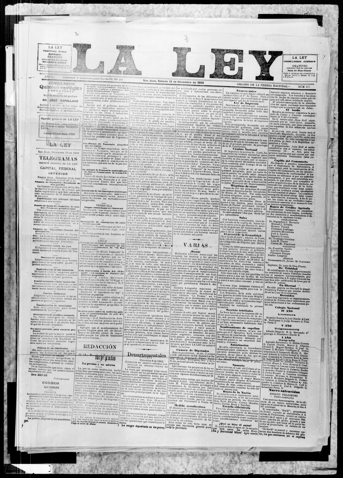 Portada · 13 de Diciembre de 1902