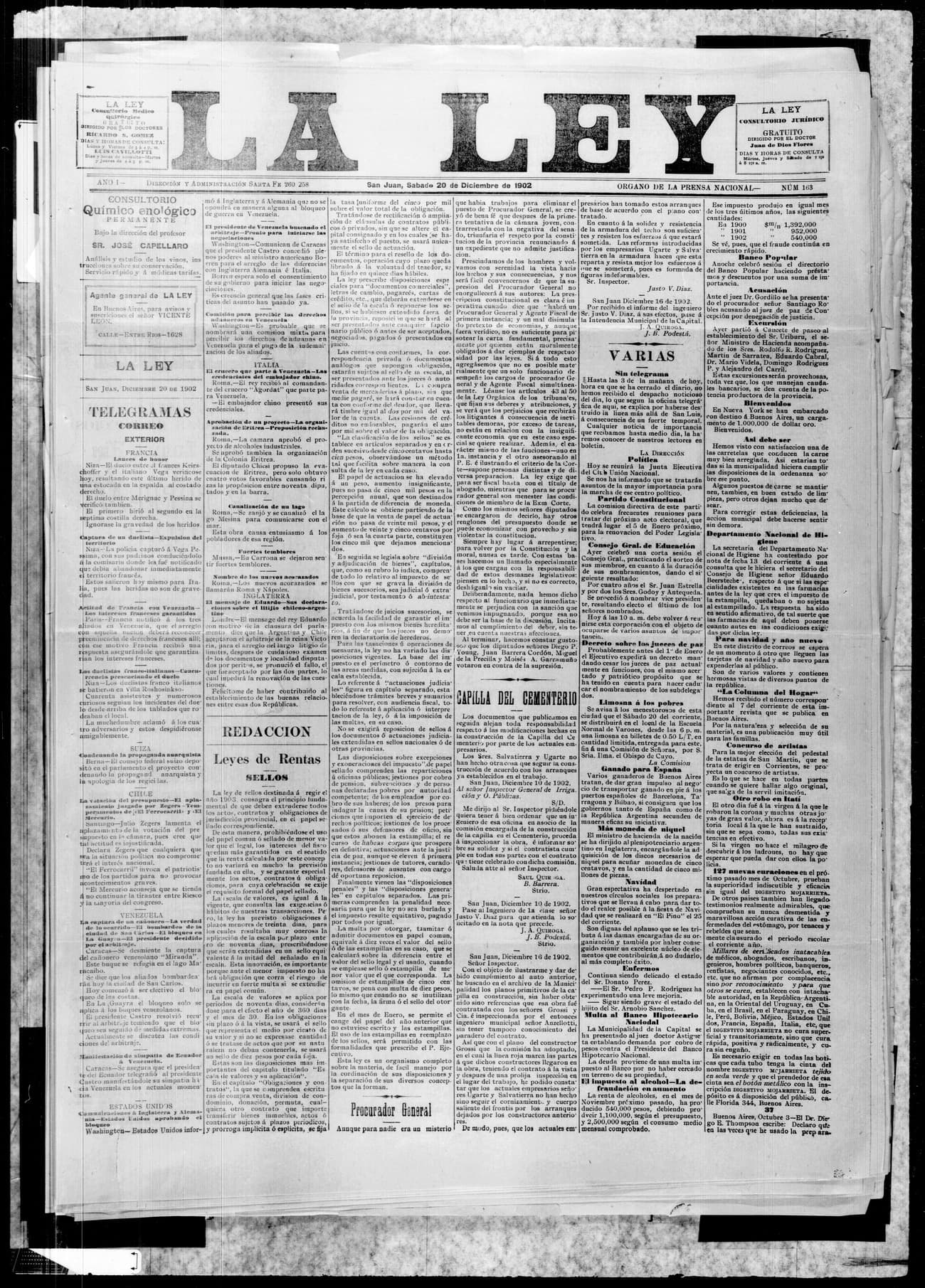Portada · 20 de Diciembre de 1902