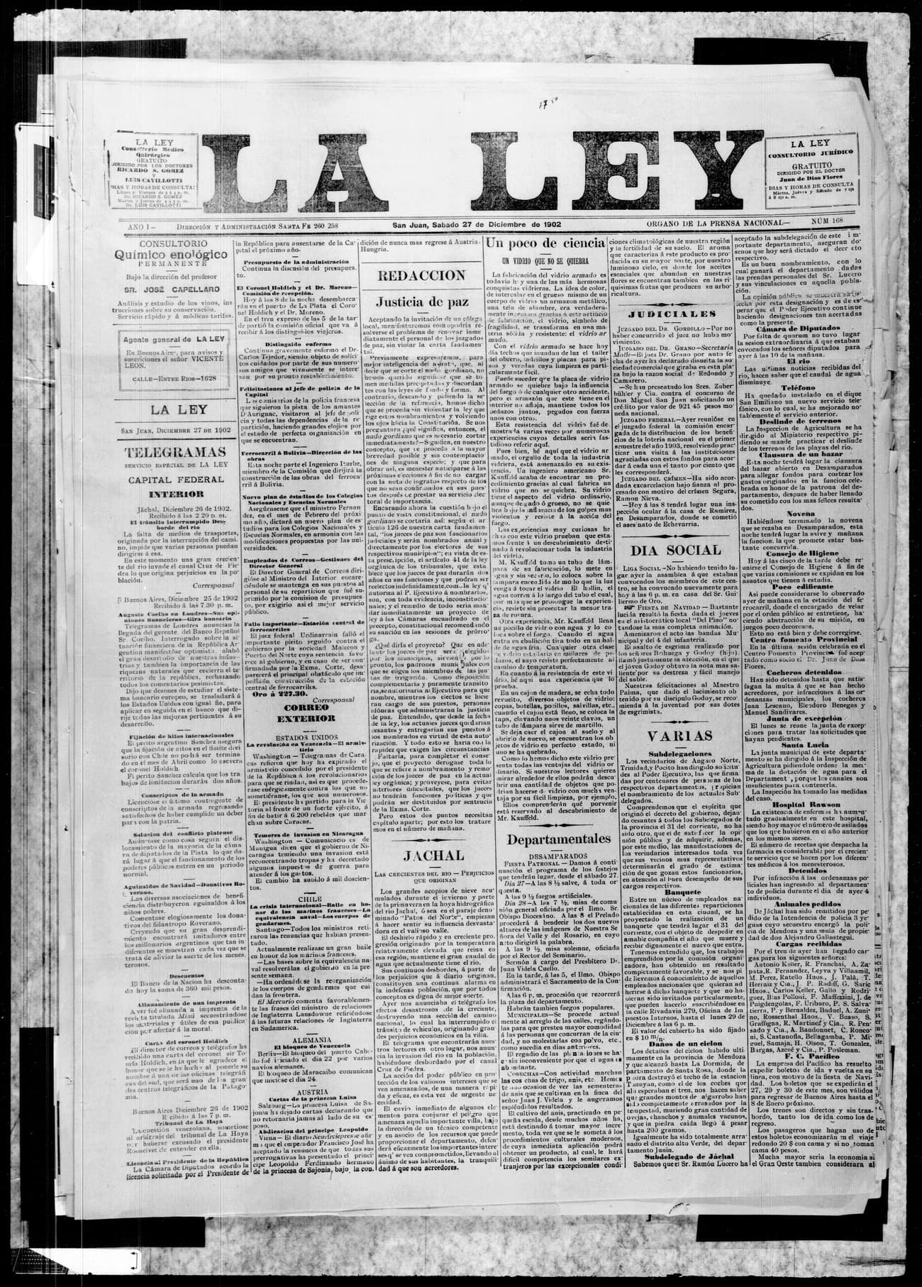 Portada · 27 de Diciembre de 1902