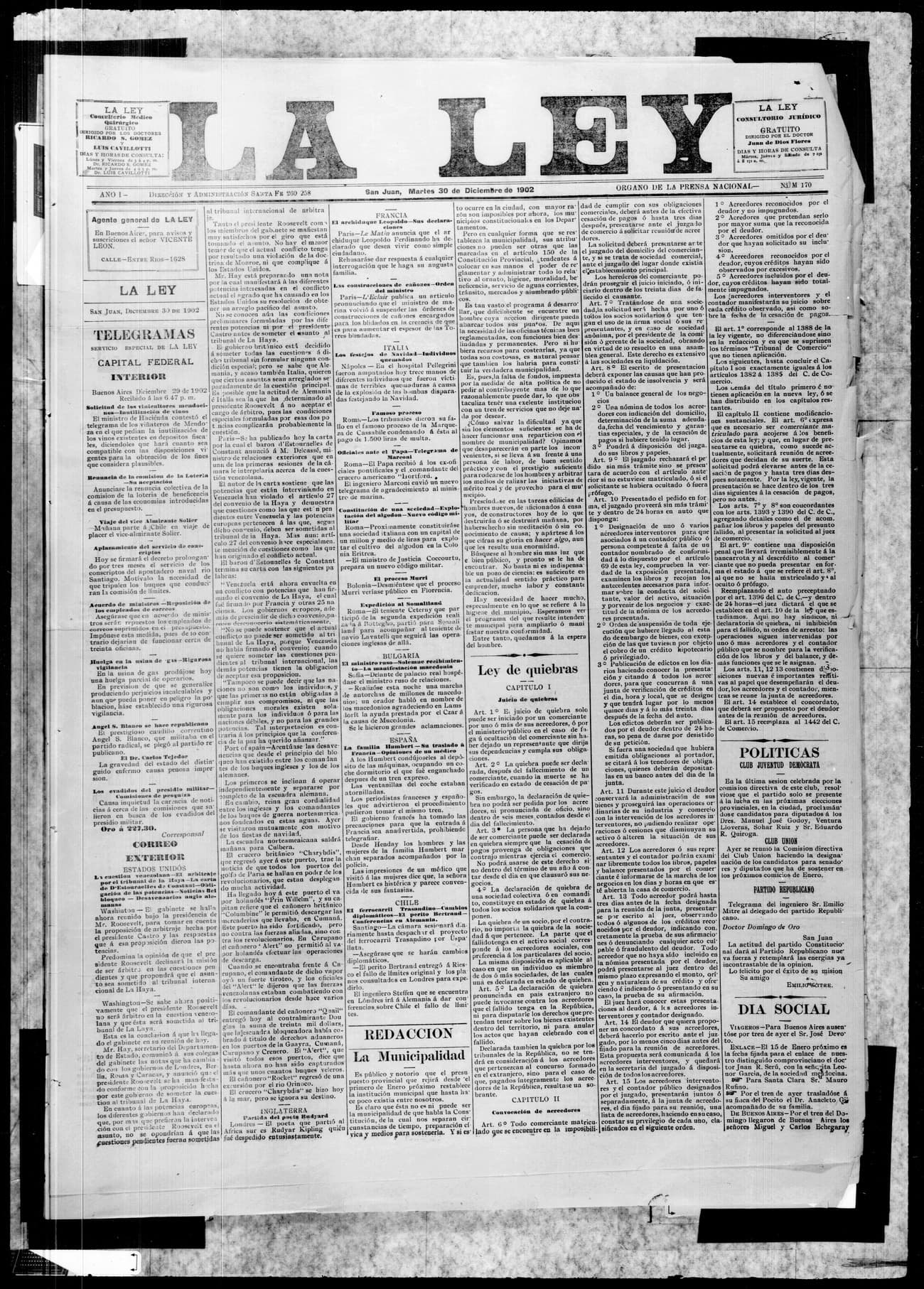 Portada · 30 de Diciembre de 1902