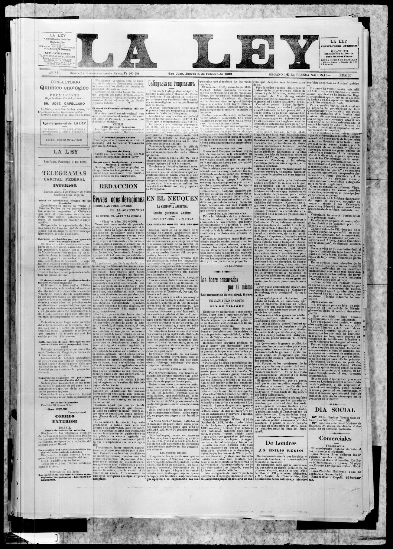 Portada · 5 de Febrero de 1903
