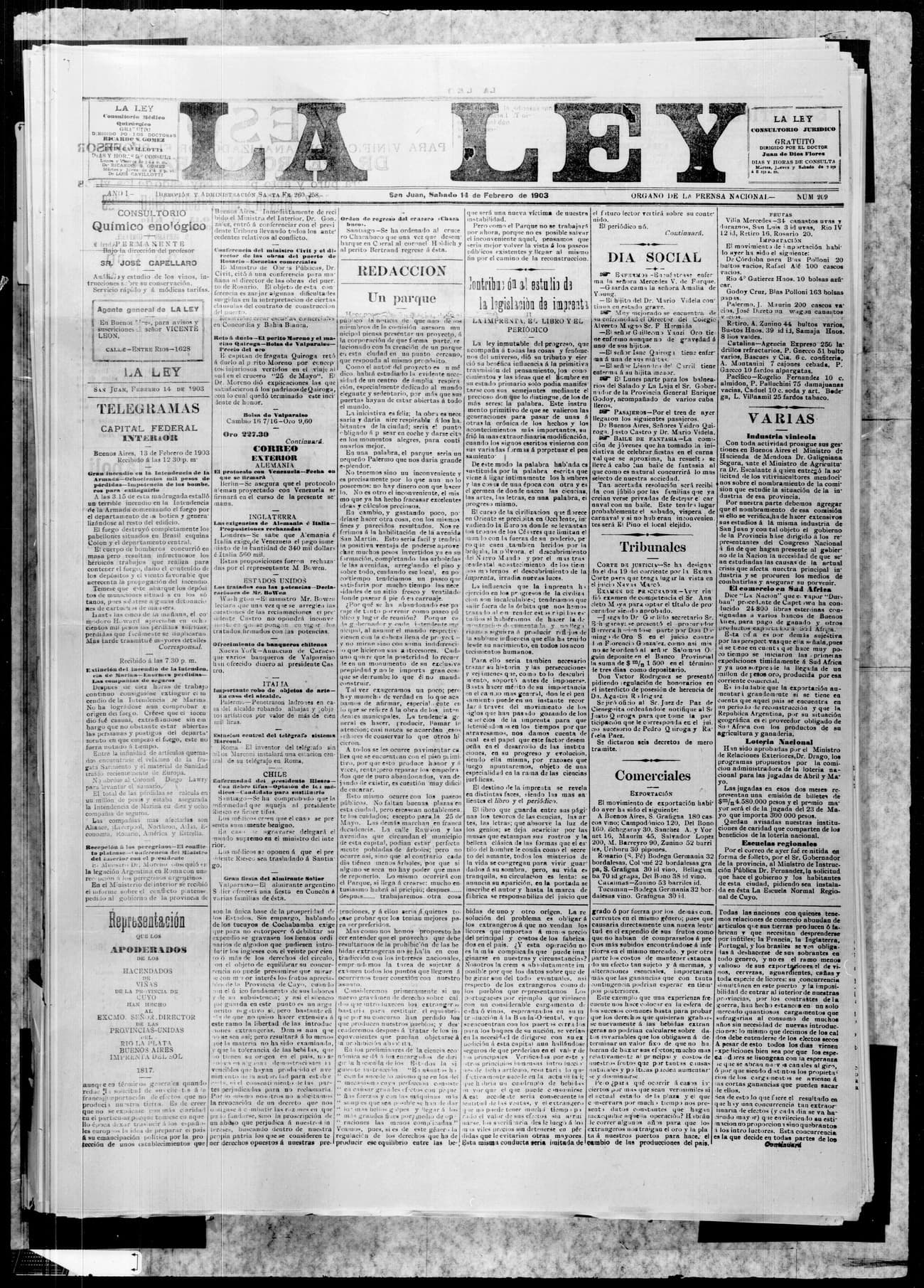 Portada · 14 de Febrero de 1903