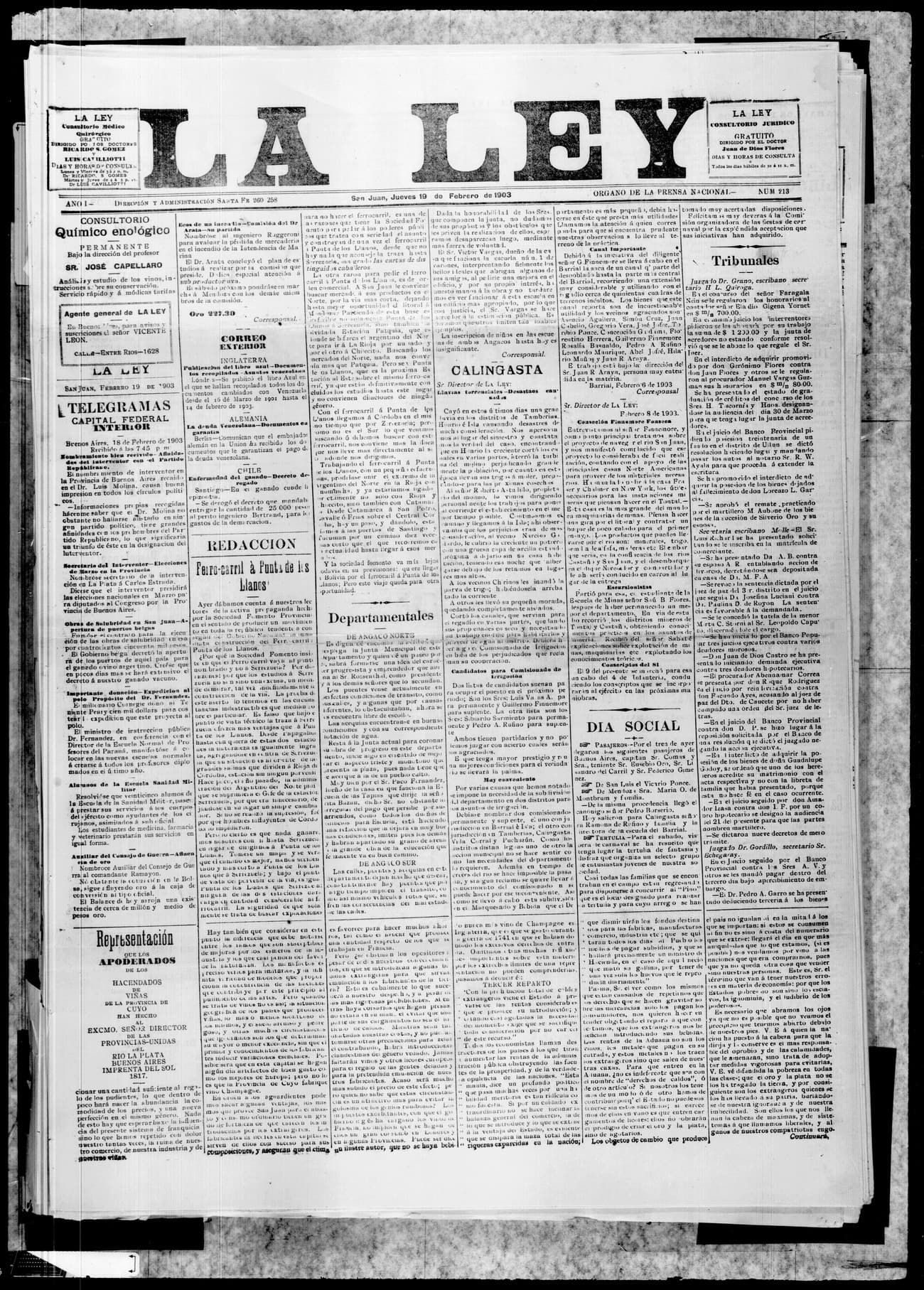 Portada · 19 de Febrero de 1903