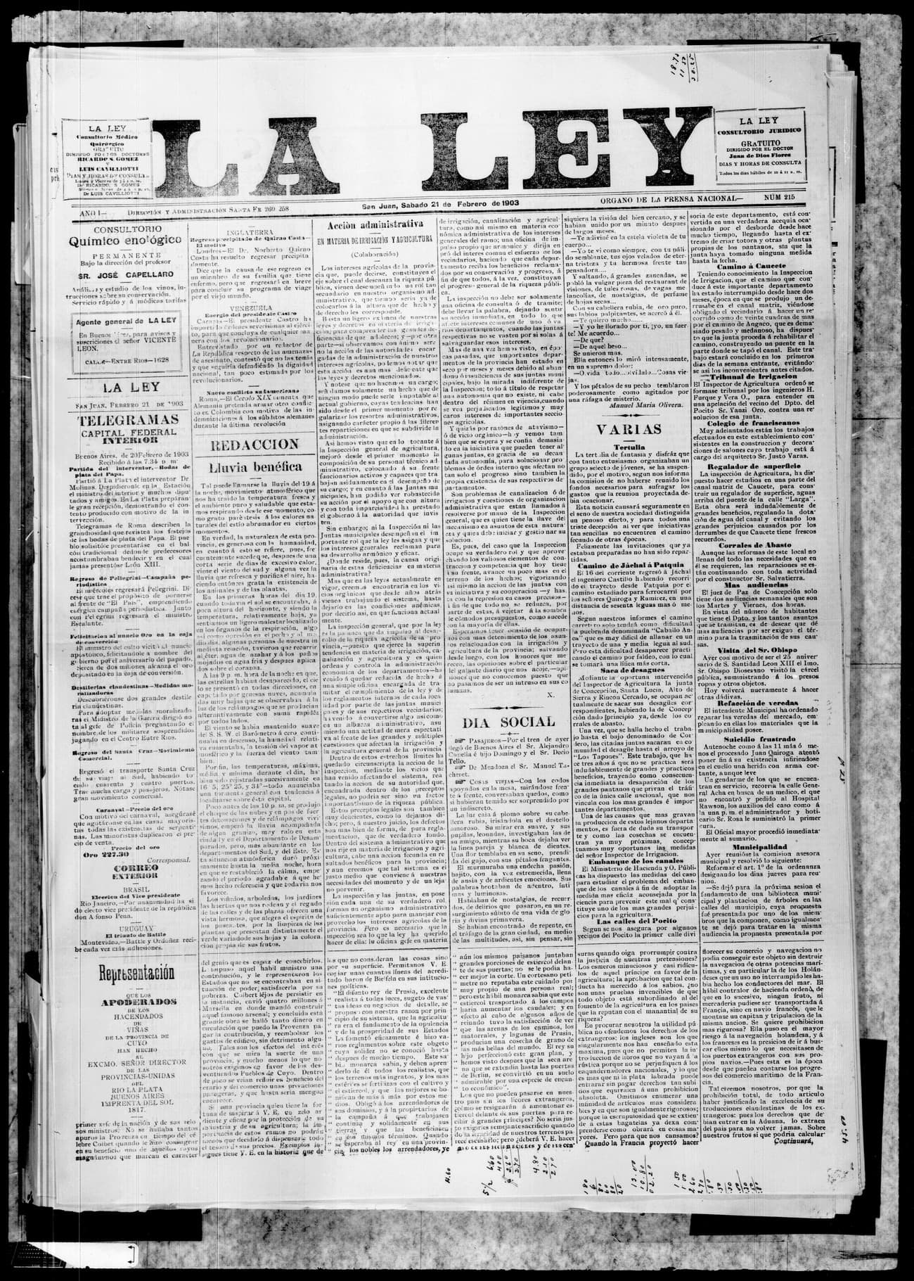 Portada · 21 de Febrero de 1903
