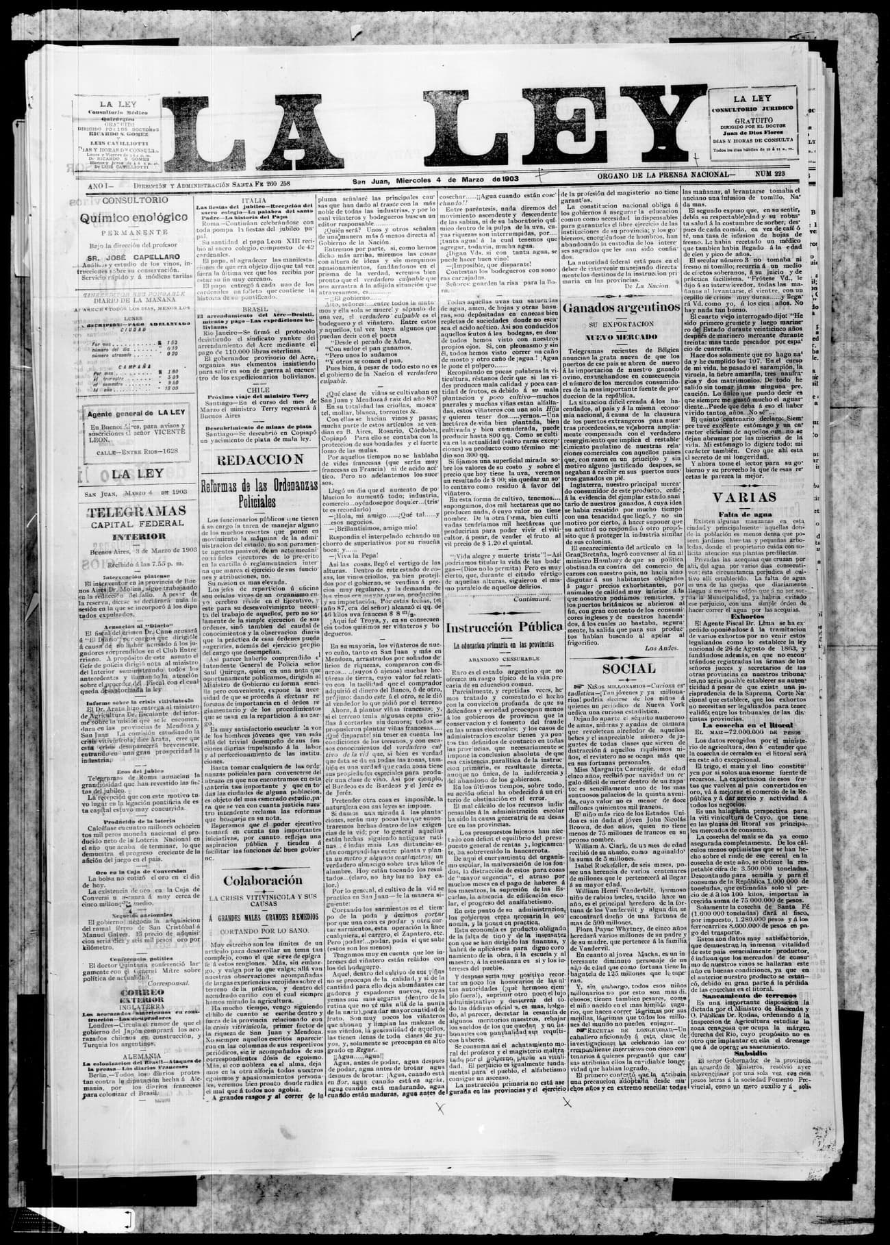 Portada · 4 de Marzo de 1903