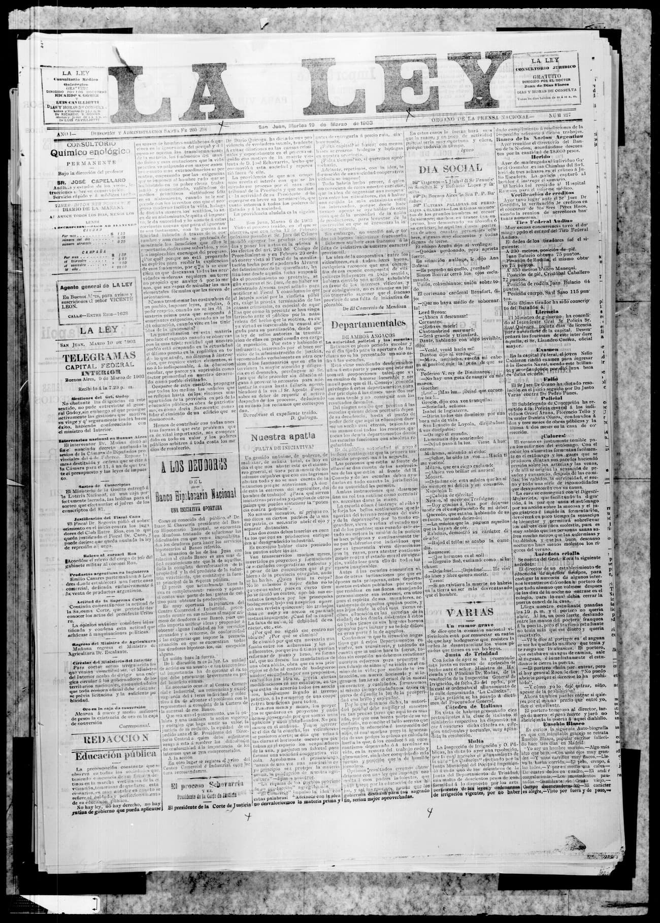 Portada · 10 de Marzo de 1903