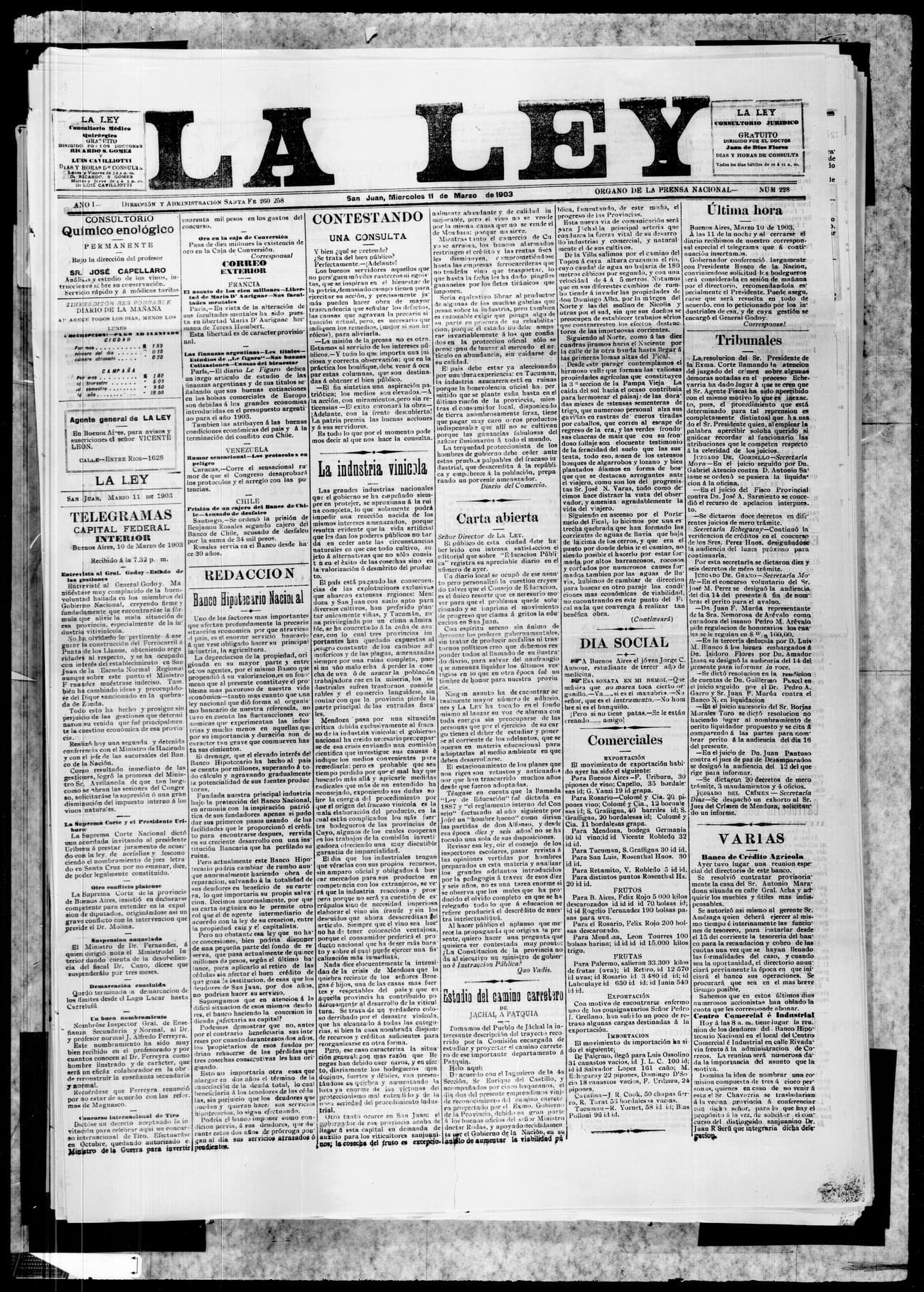 Portada · 11 de Marzo de 1903
