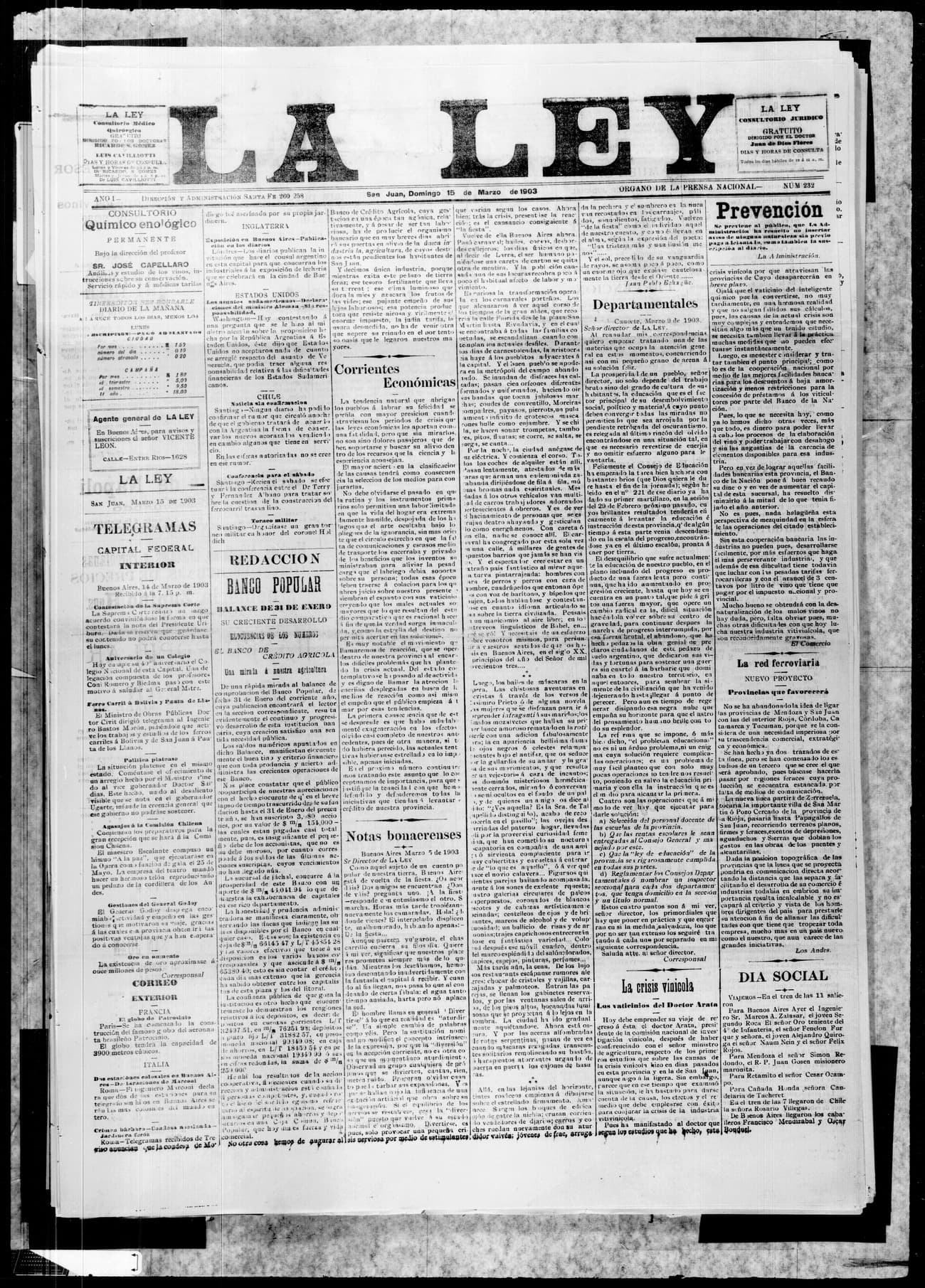 Portada · 15 de Marzo de 1903