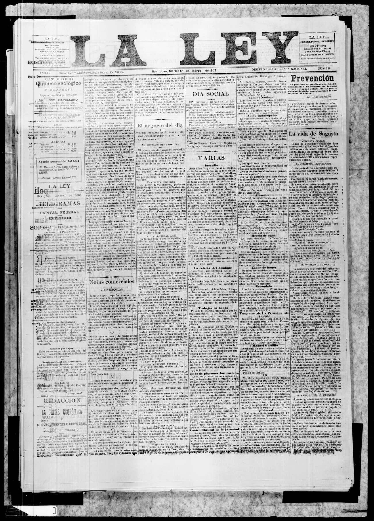 Portada · 17 de Marzo de 1903