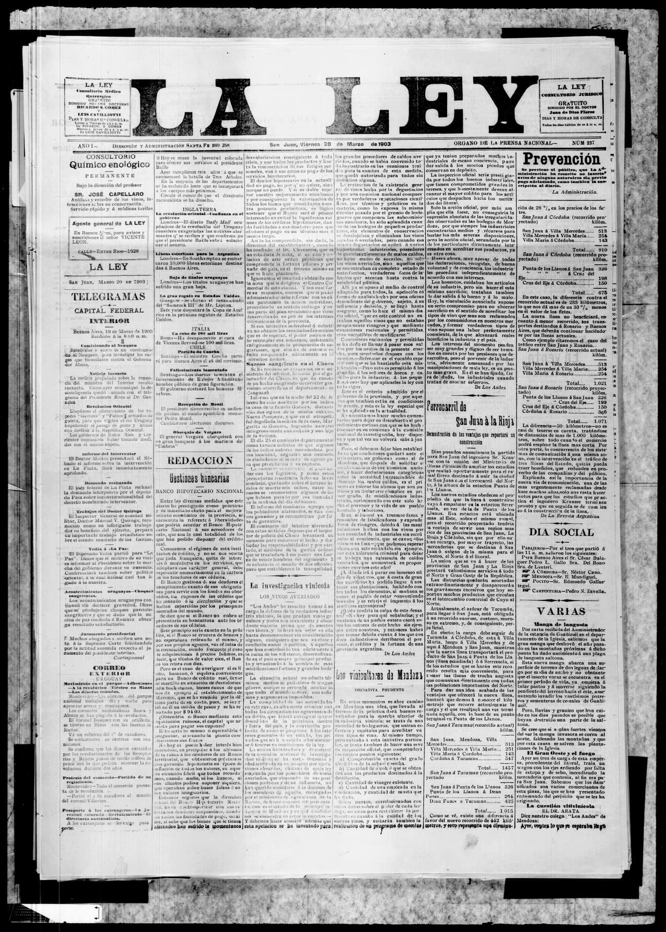 Portada · 20 de Marzo de 1903