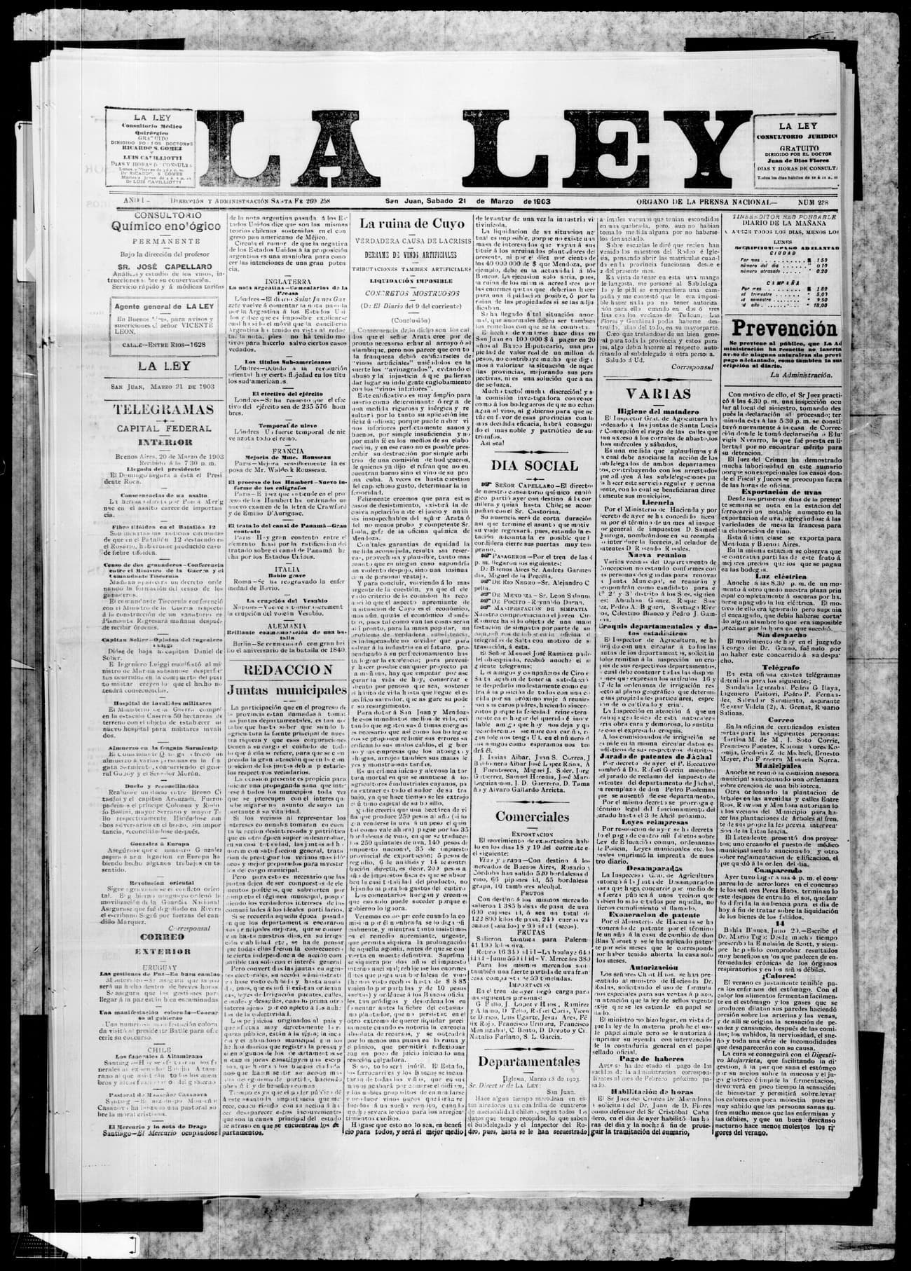 Portada · 21 de Marzo de 1903