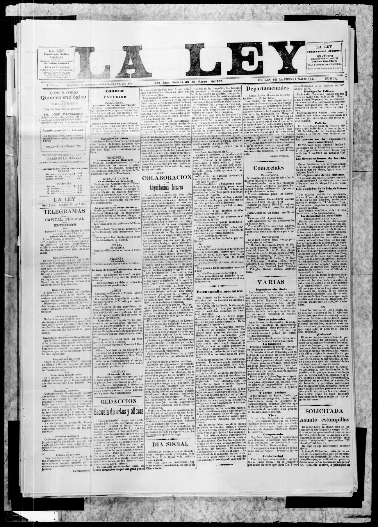 Portada · 26 de Marzo de 1903
