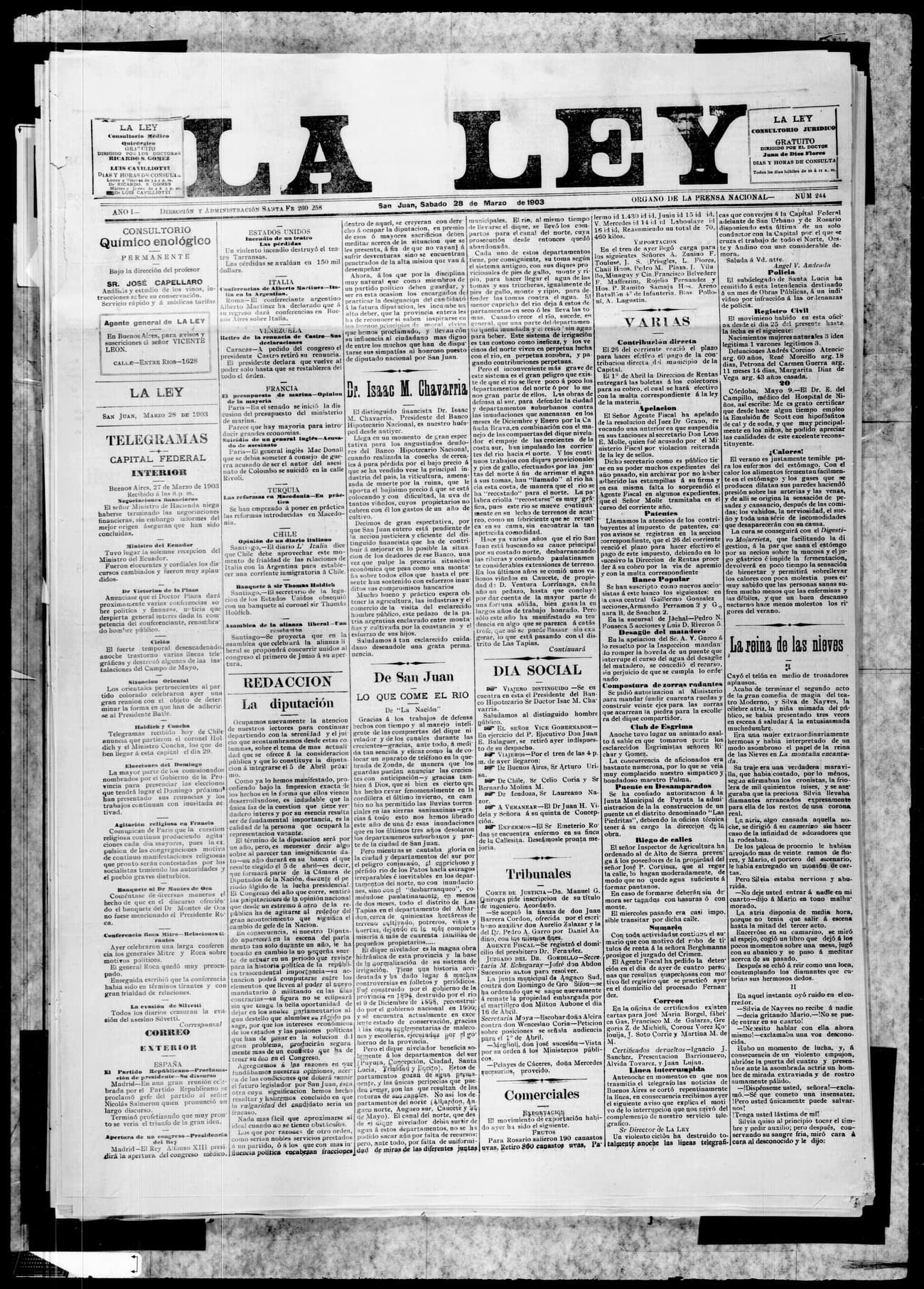 Portada · 28 de Marzo de 1903