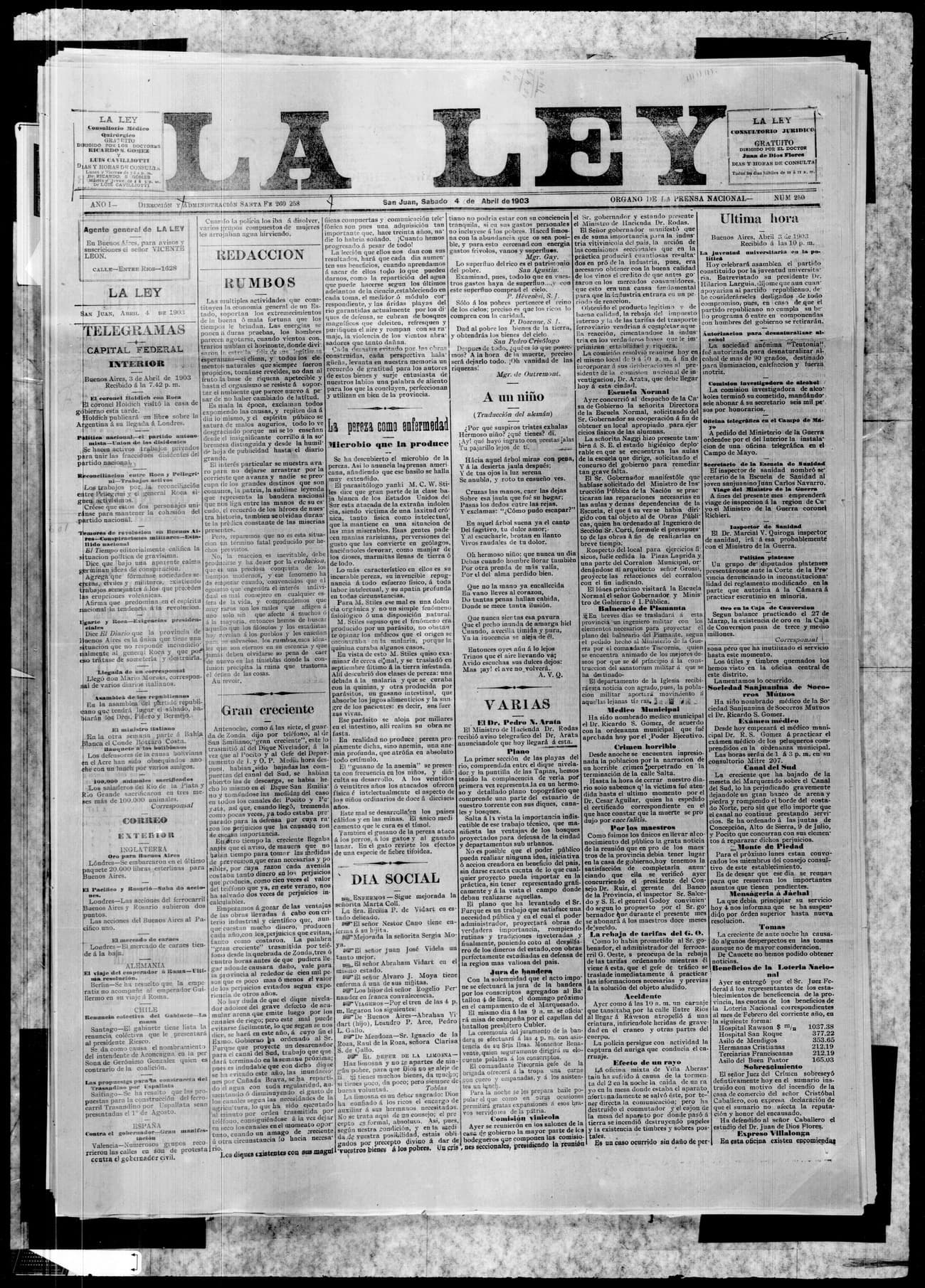 Portada · 4 de Abril de 1903