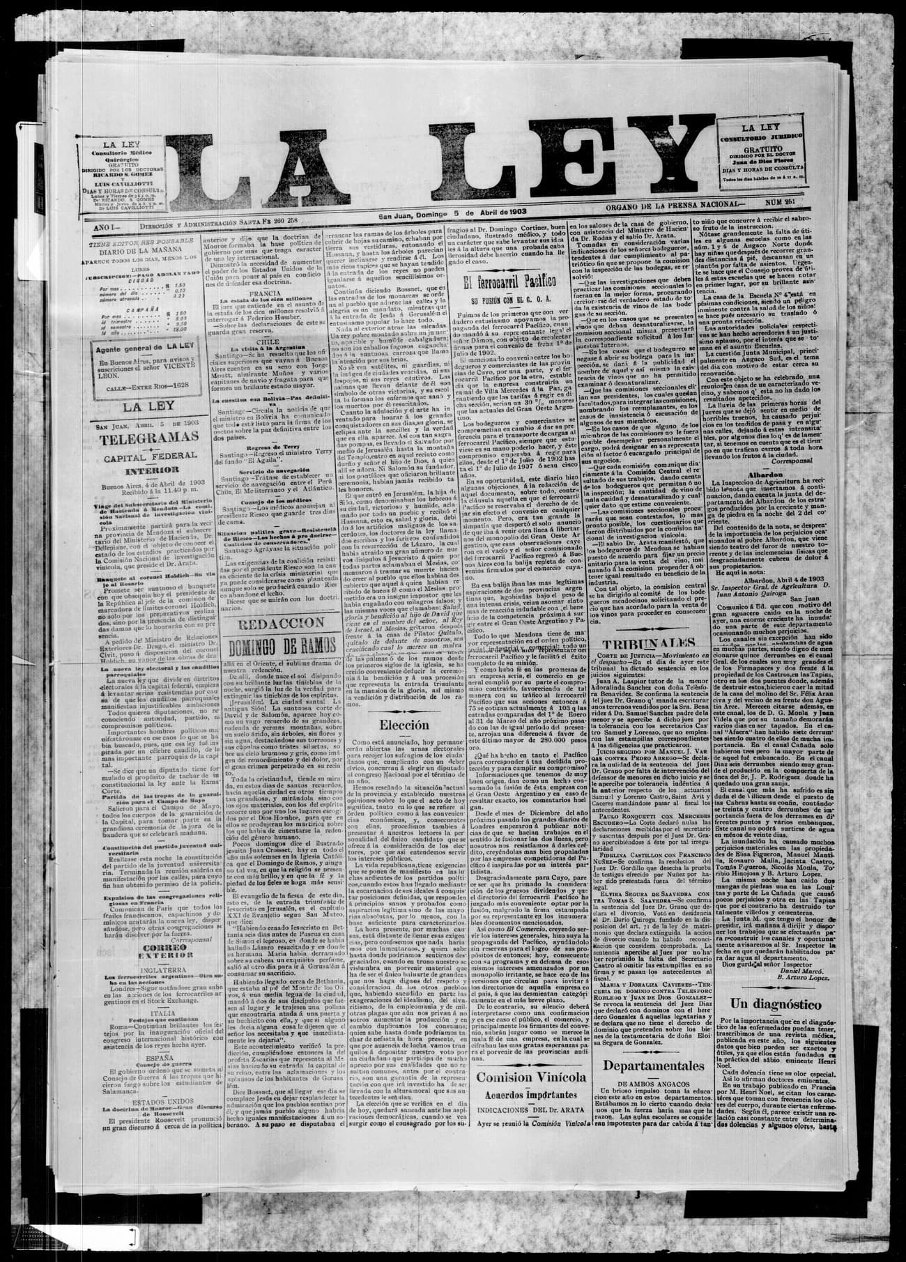 Portada · 5 de Abril de 1903