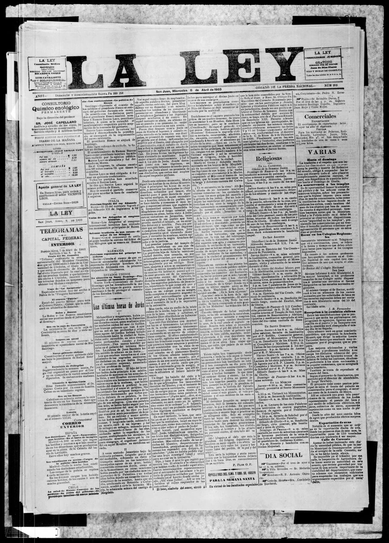 Portada · 8 de Abril de 1903