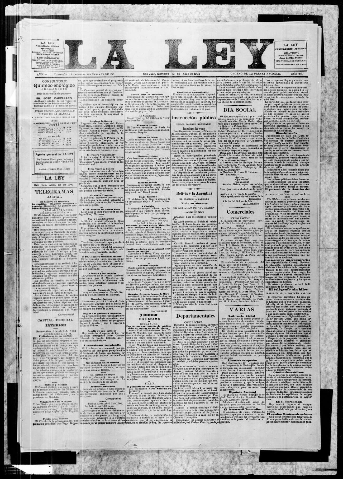 Portada · 12 de Abril de 1903