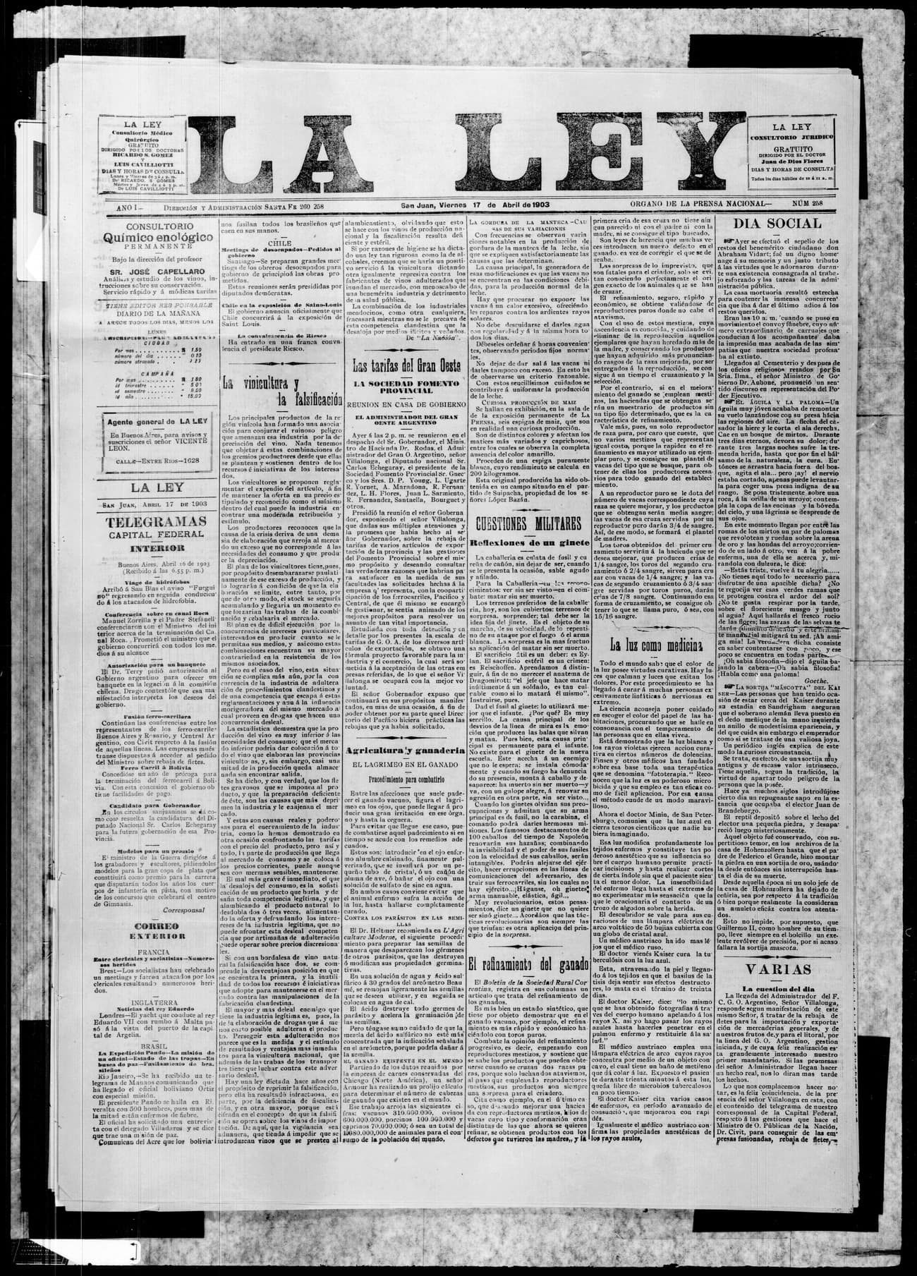 Portada · 17 de Abril de 1903