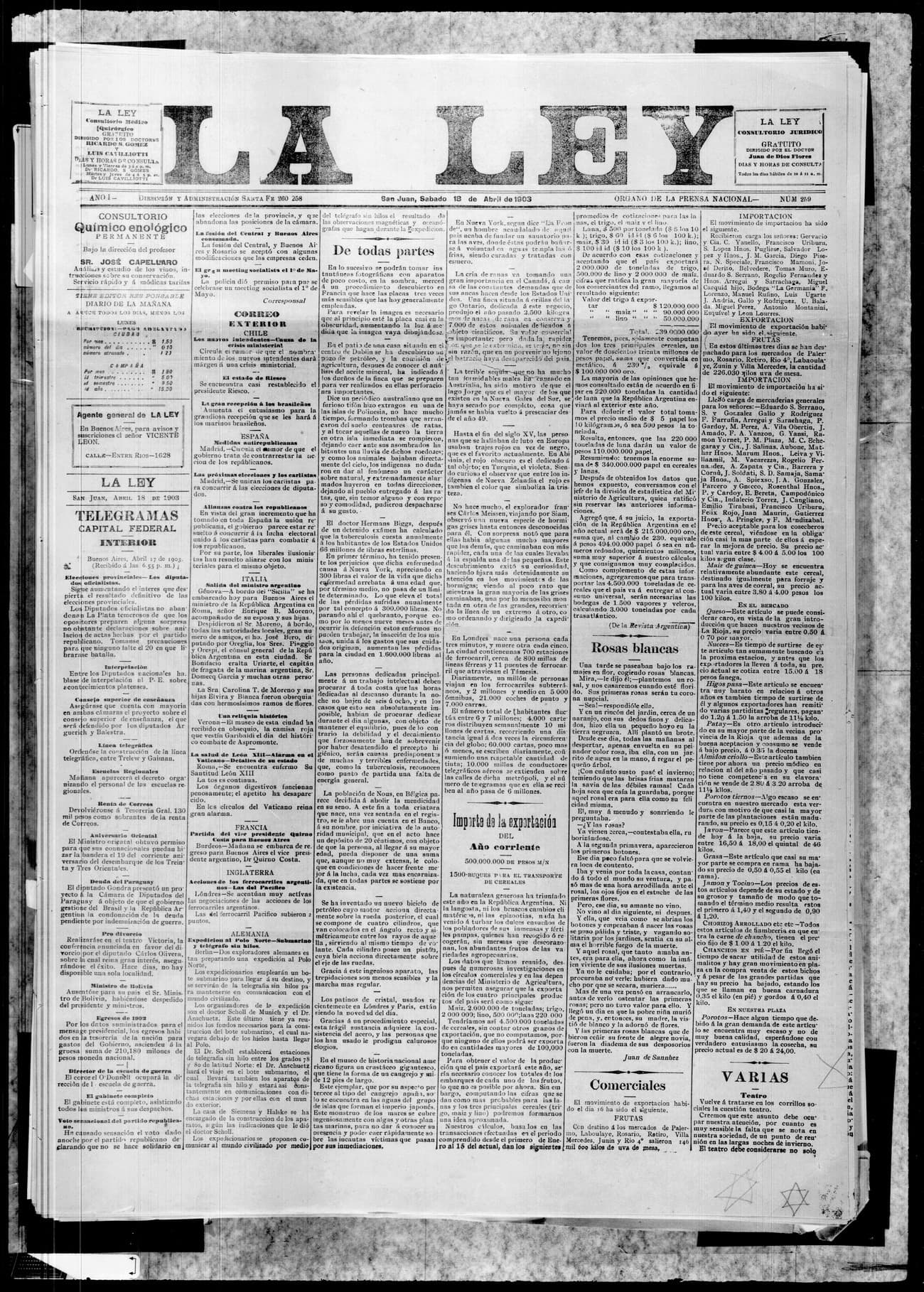 Portada · 18 de Abril de 1903