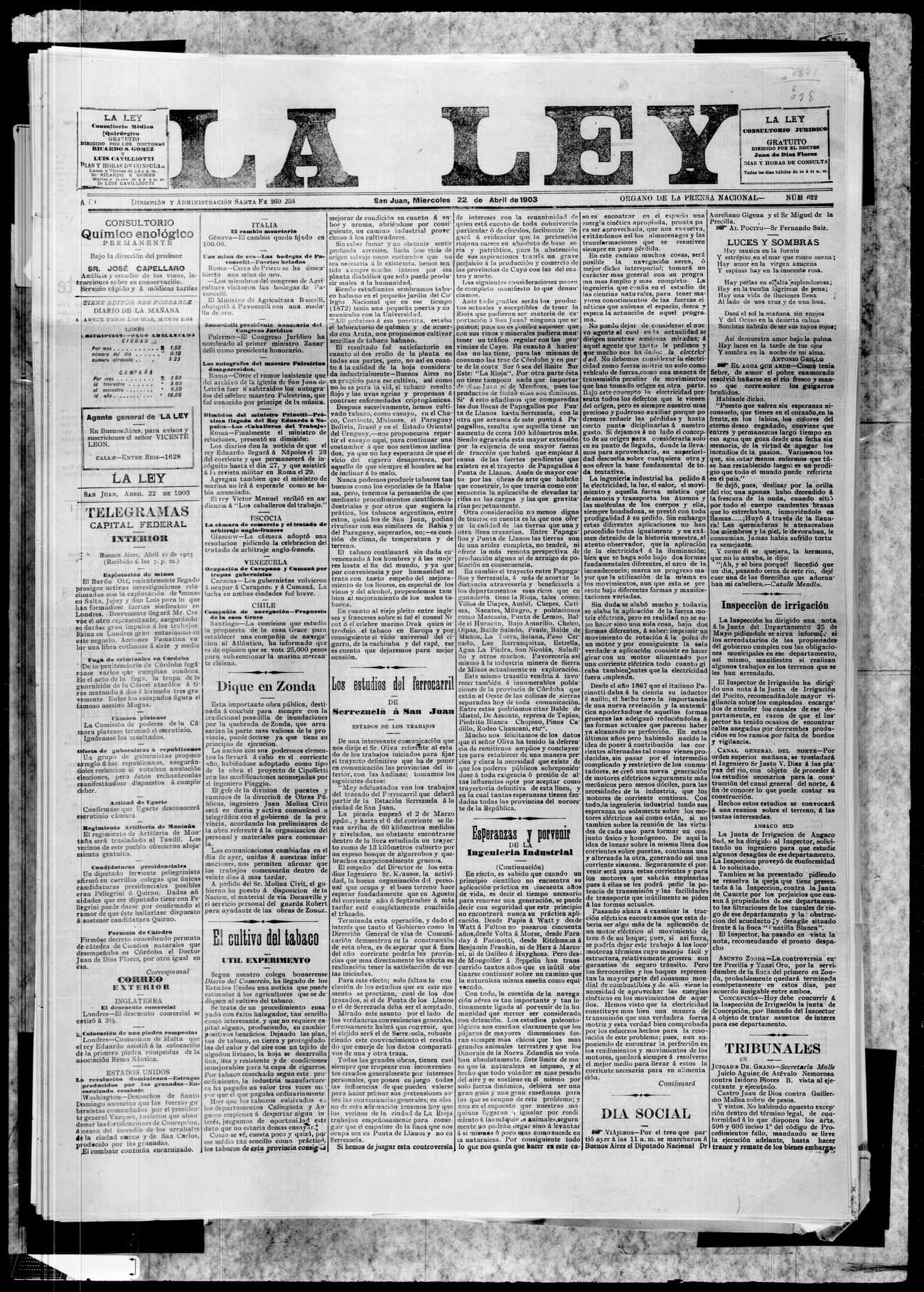Portada · 22 de Abril de 1903