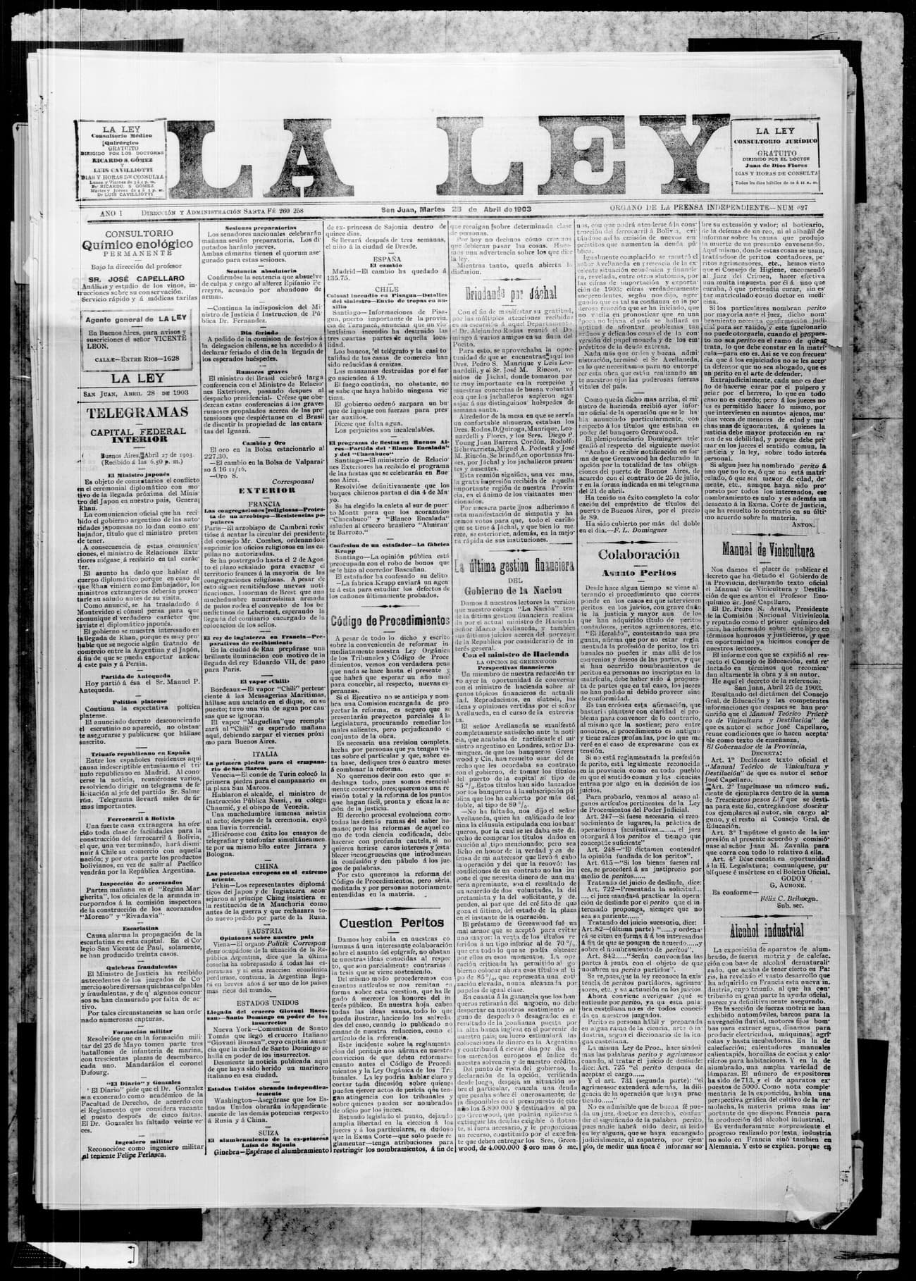 Portada · 28 de Abril de 1903