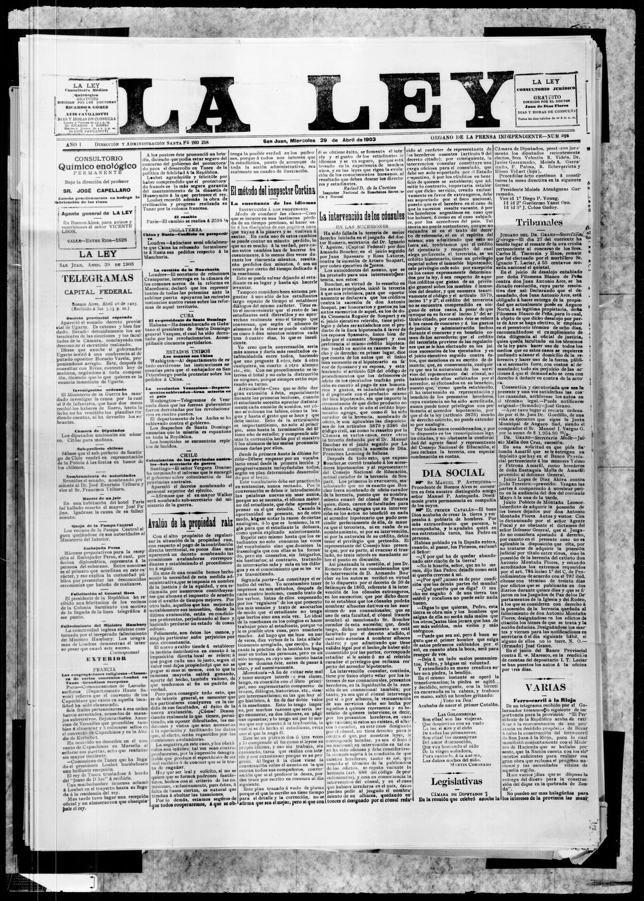 Portada · 29 de Abril de 1903