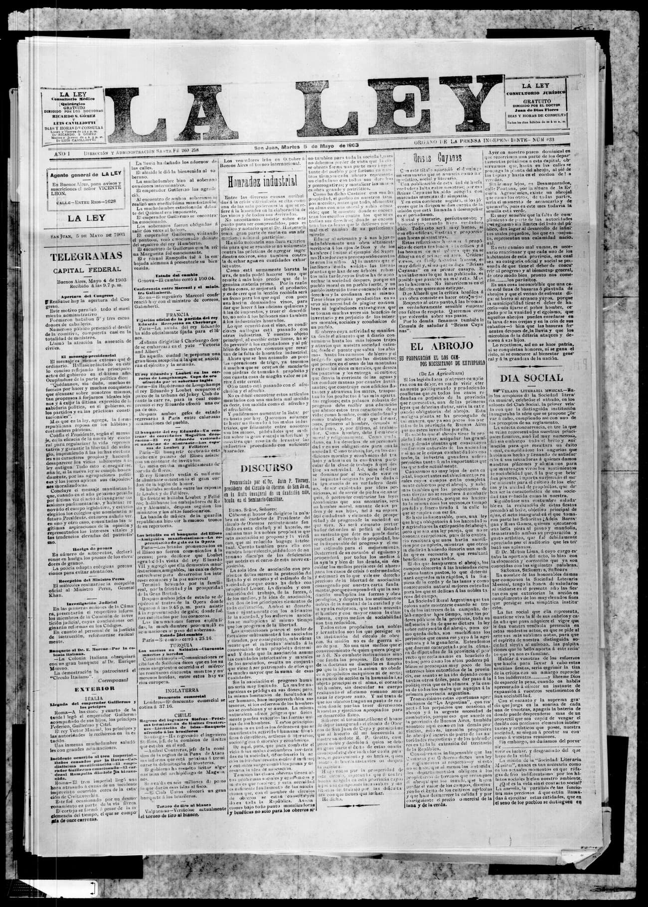 Portada · 5 de Mayo de 1903