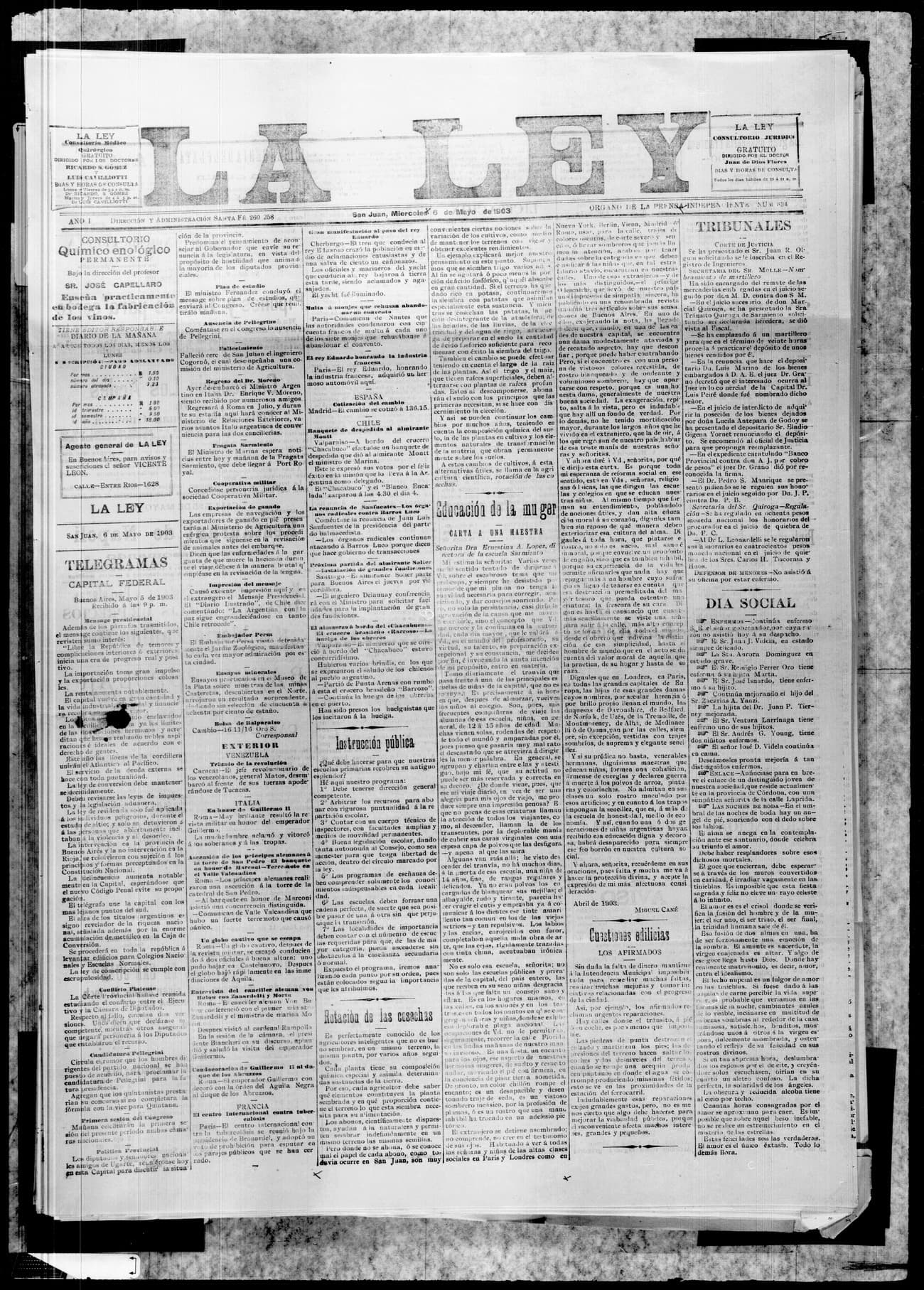 Portada · 6 de Mayo de 1903