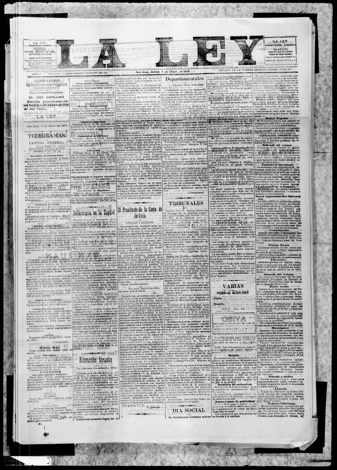 Portada · 7 de Mayo de 1903