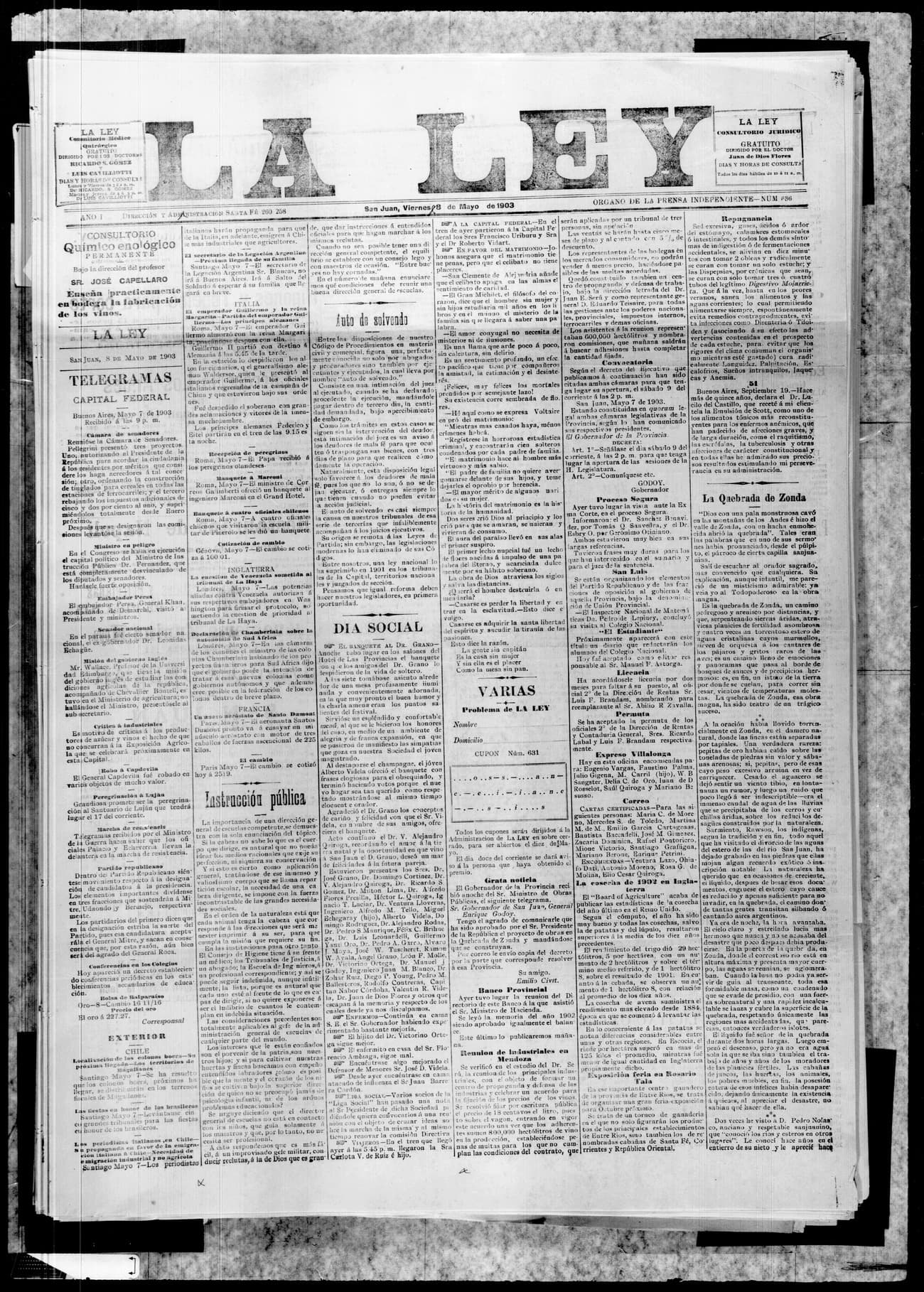 Portada · 8 de Mayo de 1903