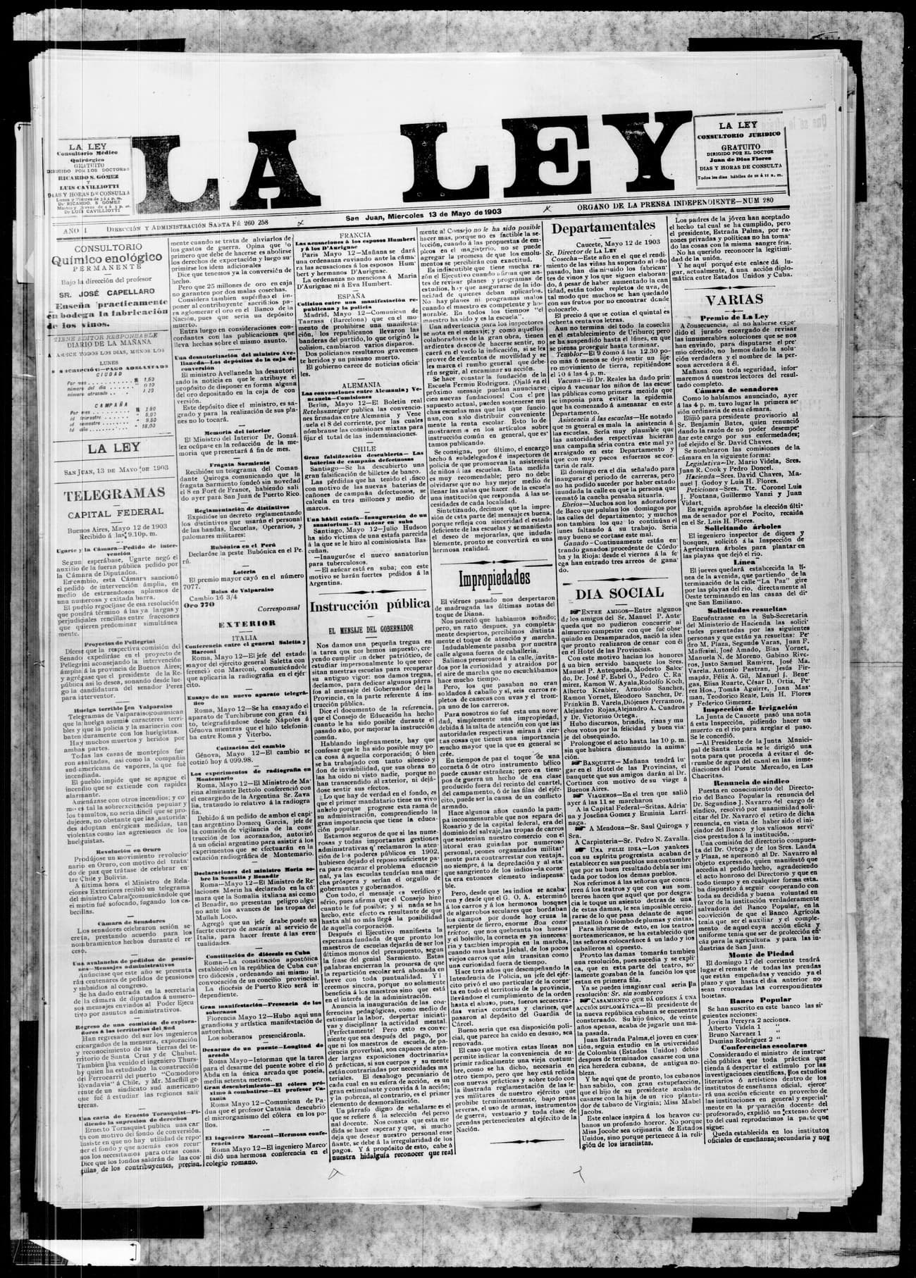 Portada · 13 de Mayo de 1903