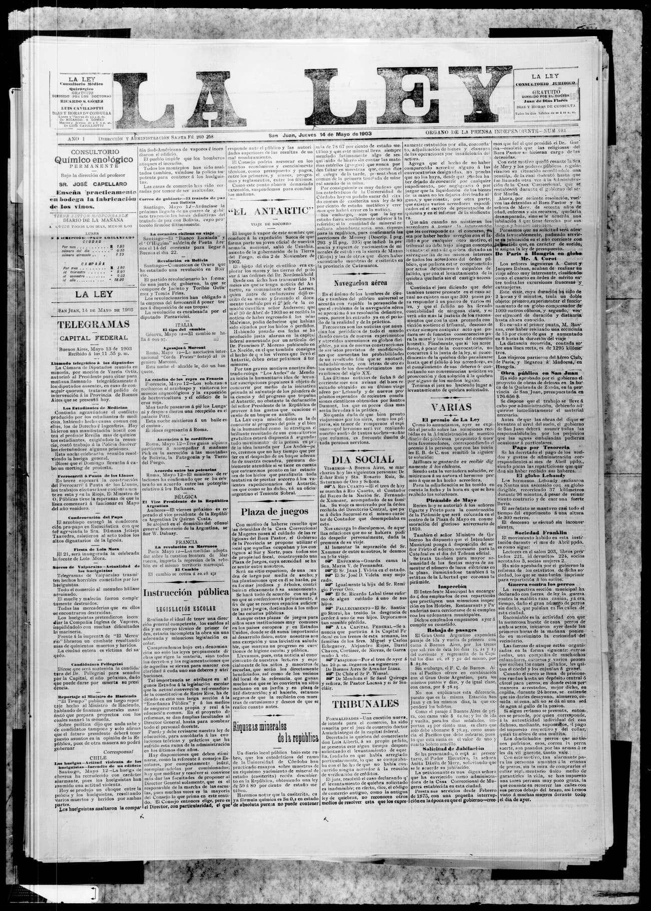 Portada · 14 de Mayo de 1903