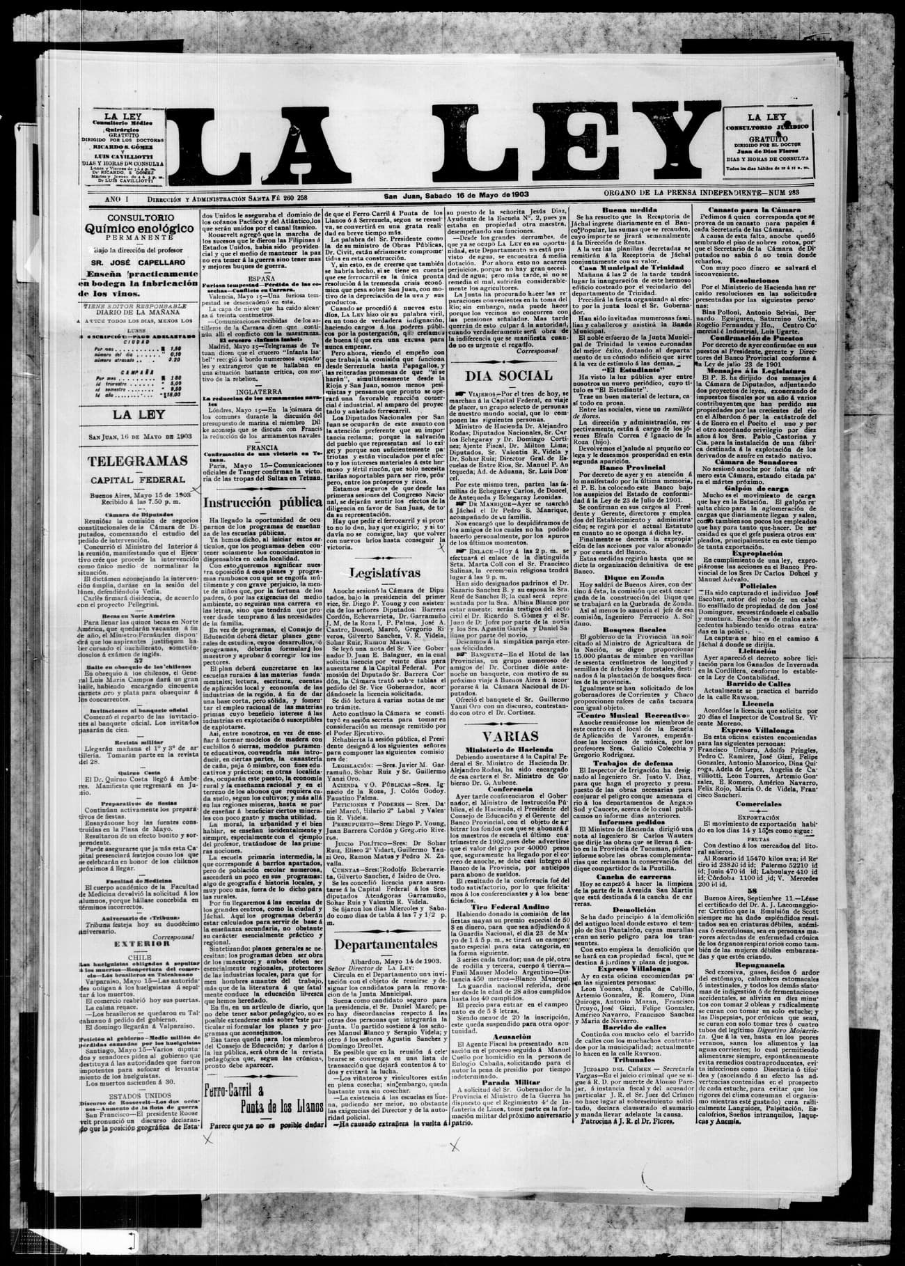 Portada · 16 de Mayo de 1903