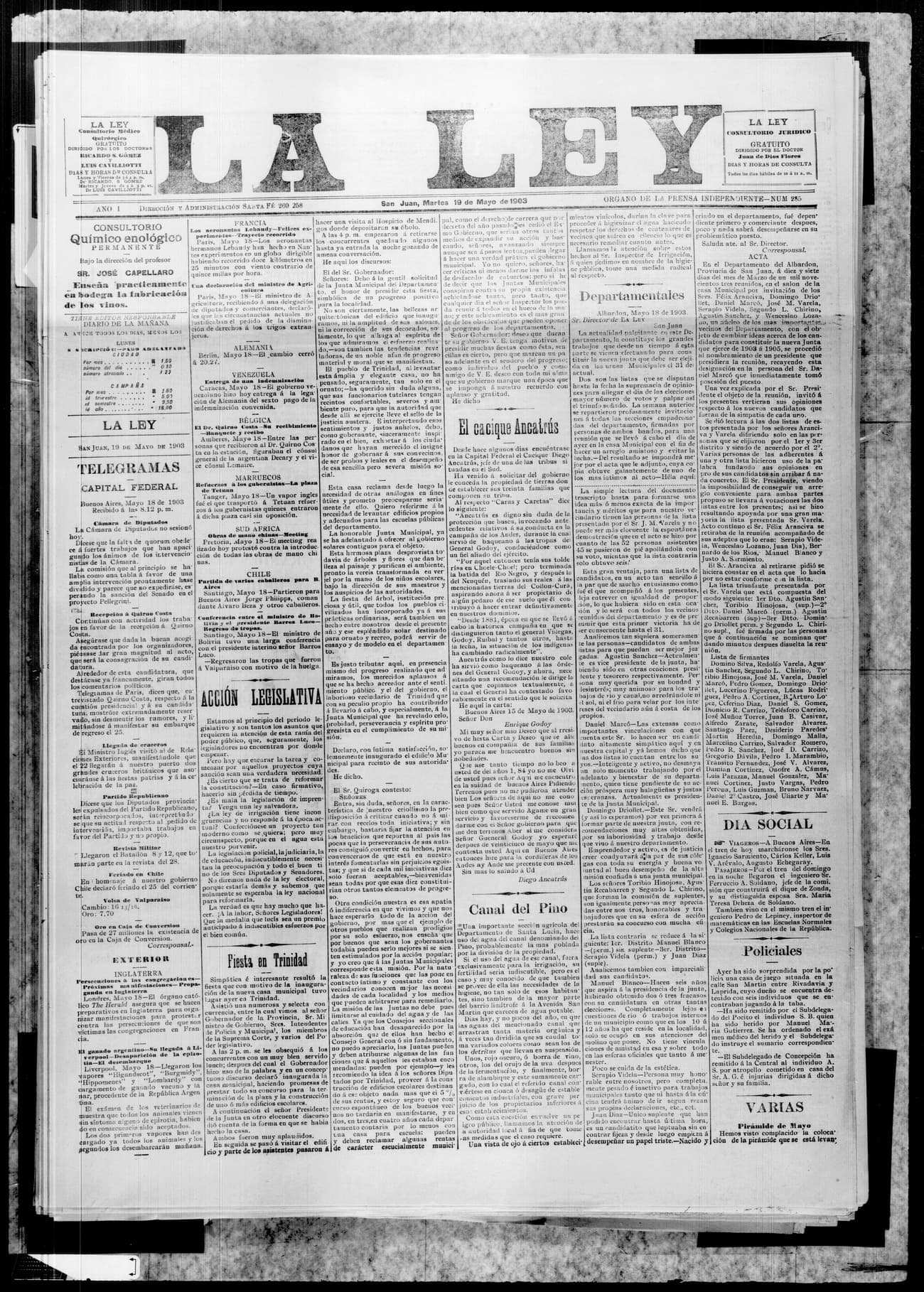 Portada · 19 de Mayo de 1903