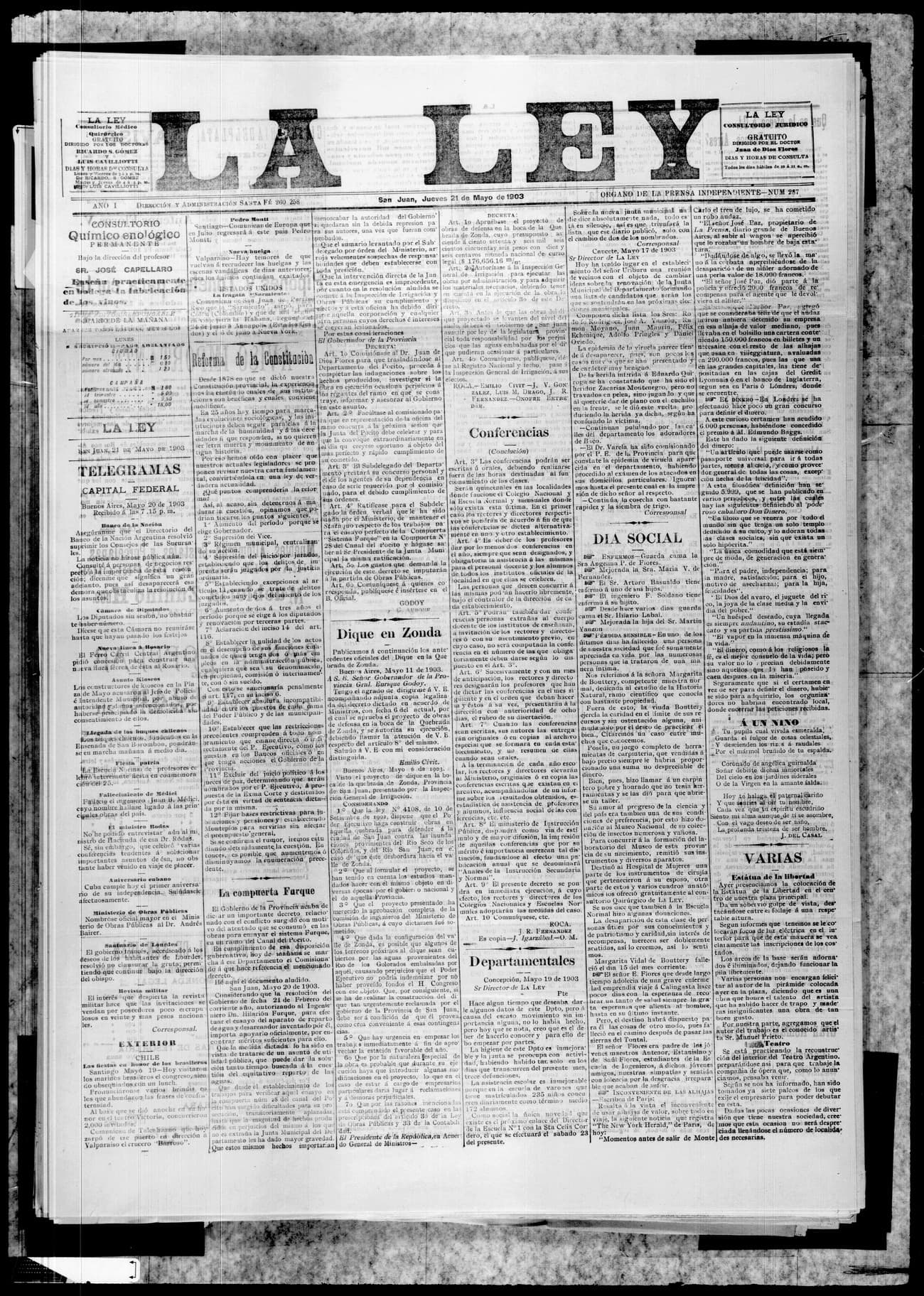 Portada · 21 de Mayo de 1903