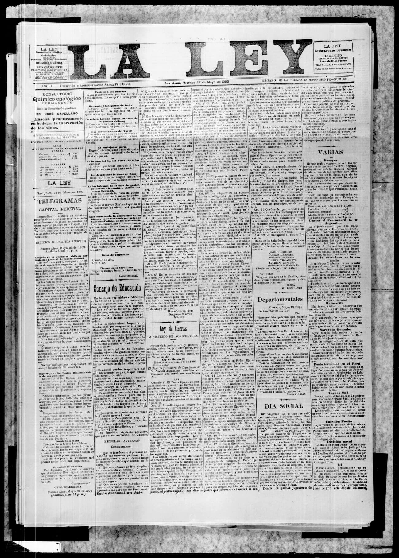 Portada · 22 de Mayo de 1903