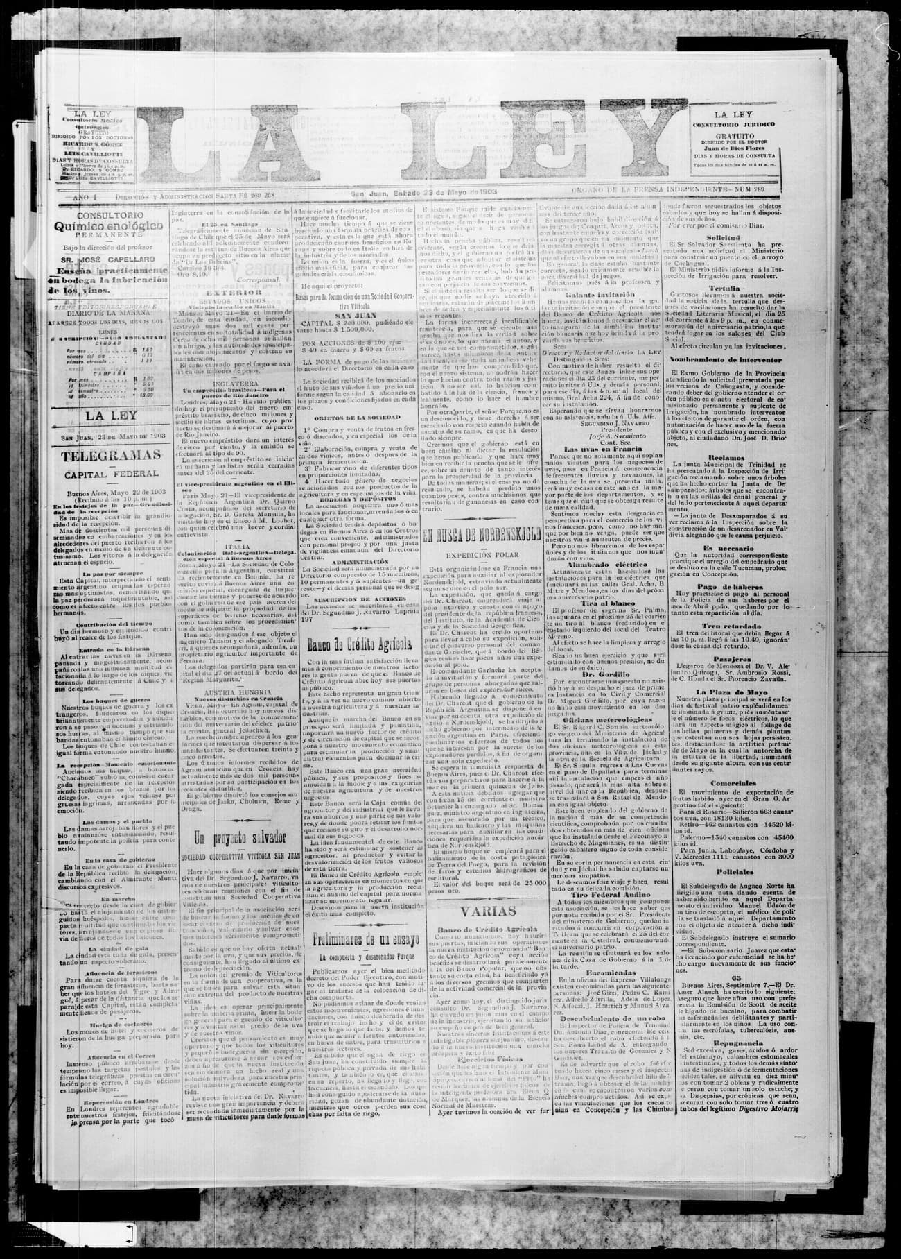 Portada · 23 de Mayo de 1903