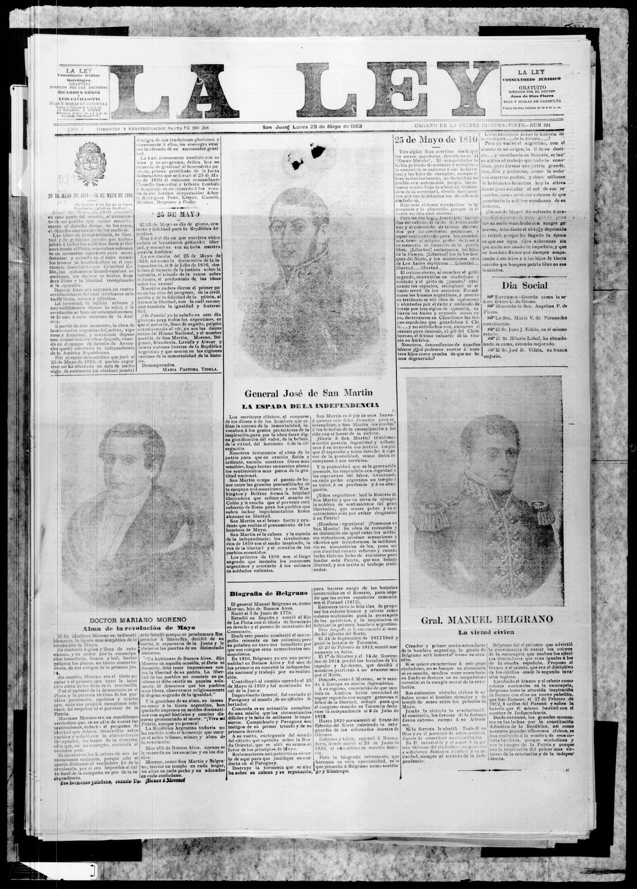 Portada · 25 de Mayo de 1903