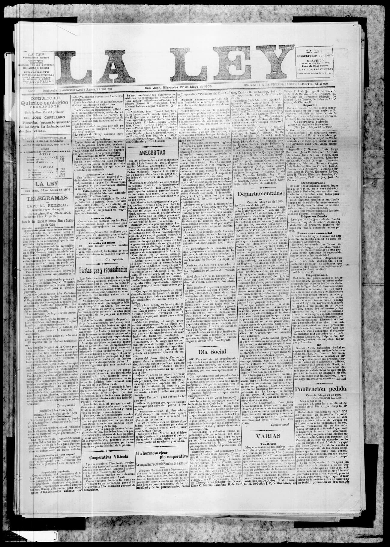 Portada · 27 de Mayo de 1903