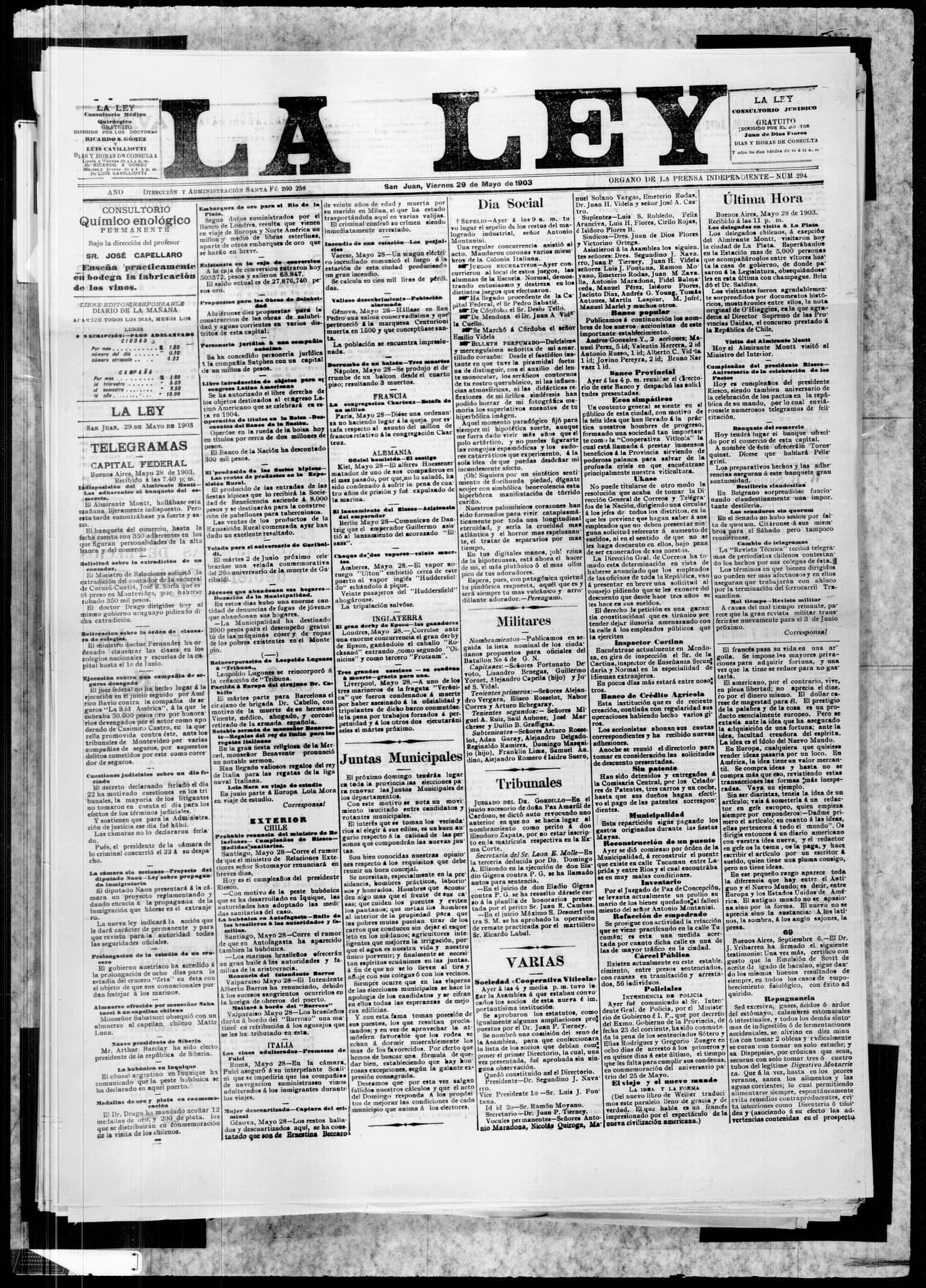 Portada · 29 de Mayo de 1903