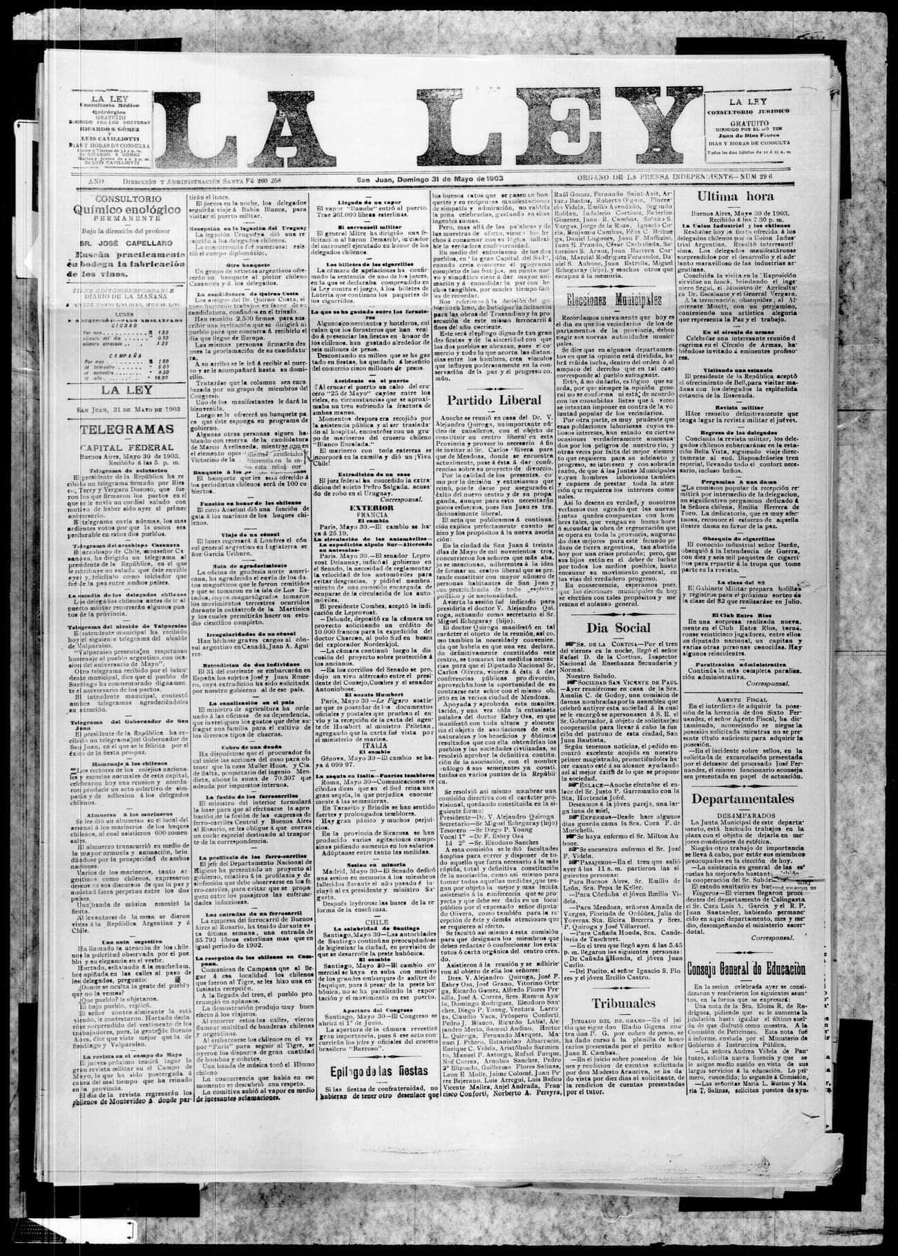 Portada · 31 de Mayo de 1903