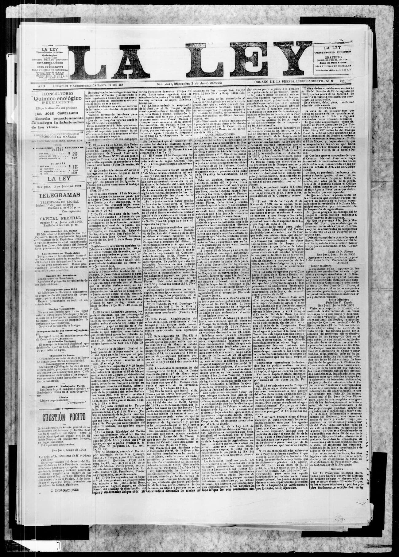 Portada · 3 de Junio de 1903