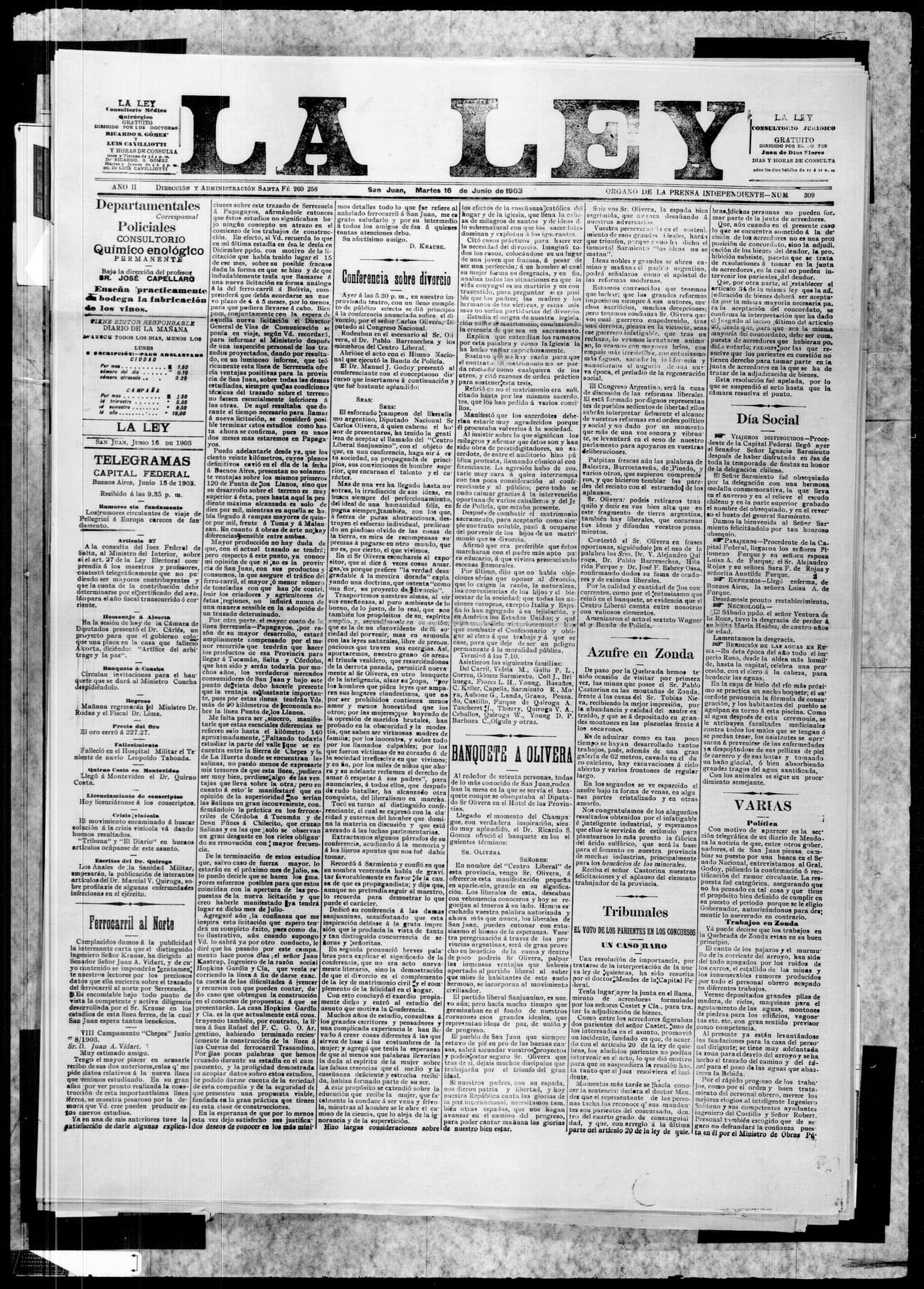 Portada · 16 de Junio de 1903
