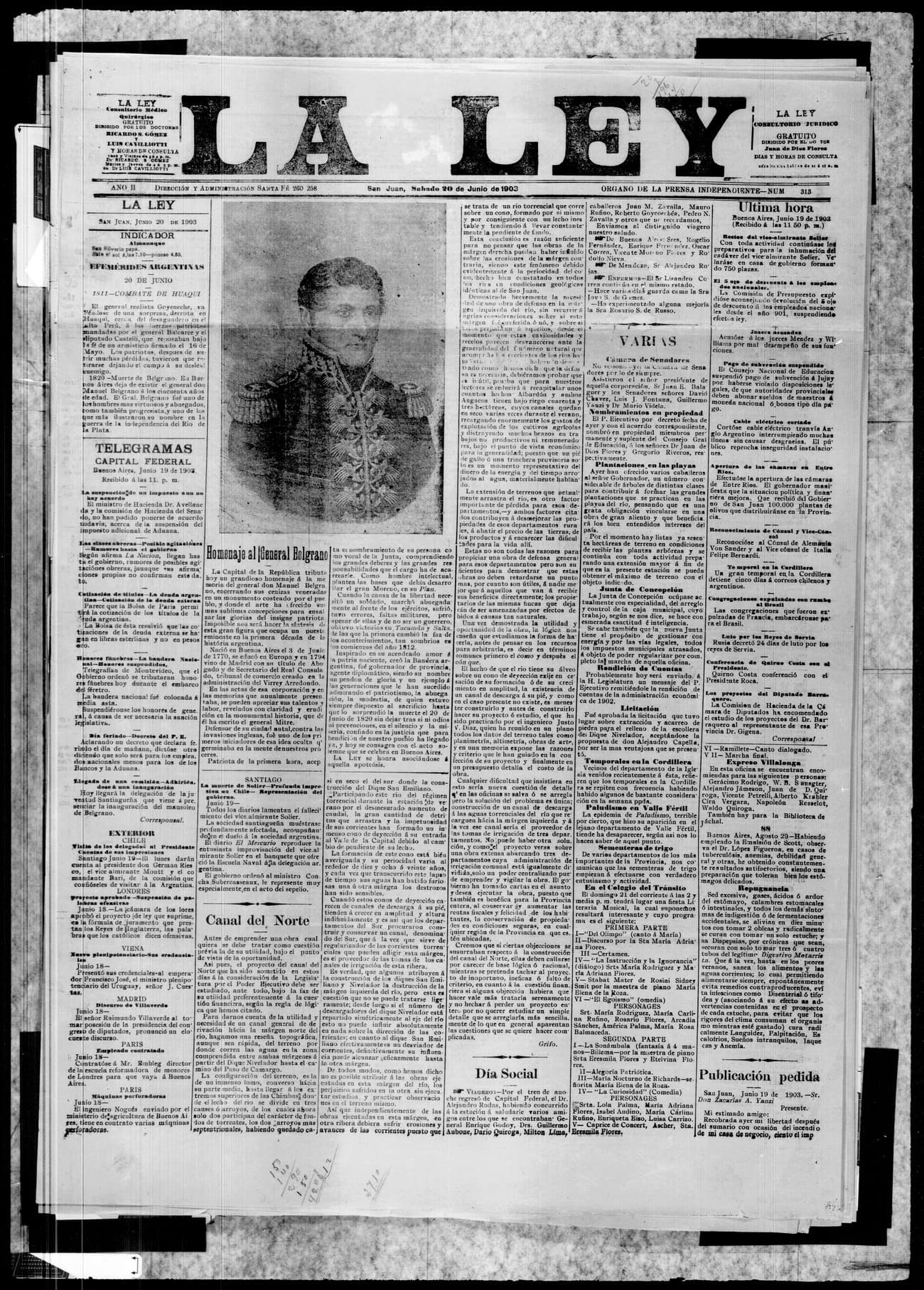 Portada · 20 de Junio de 1903