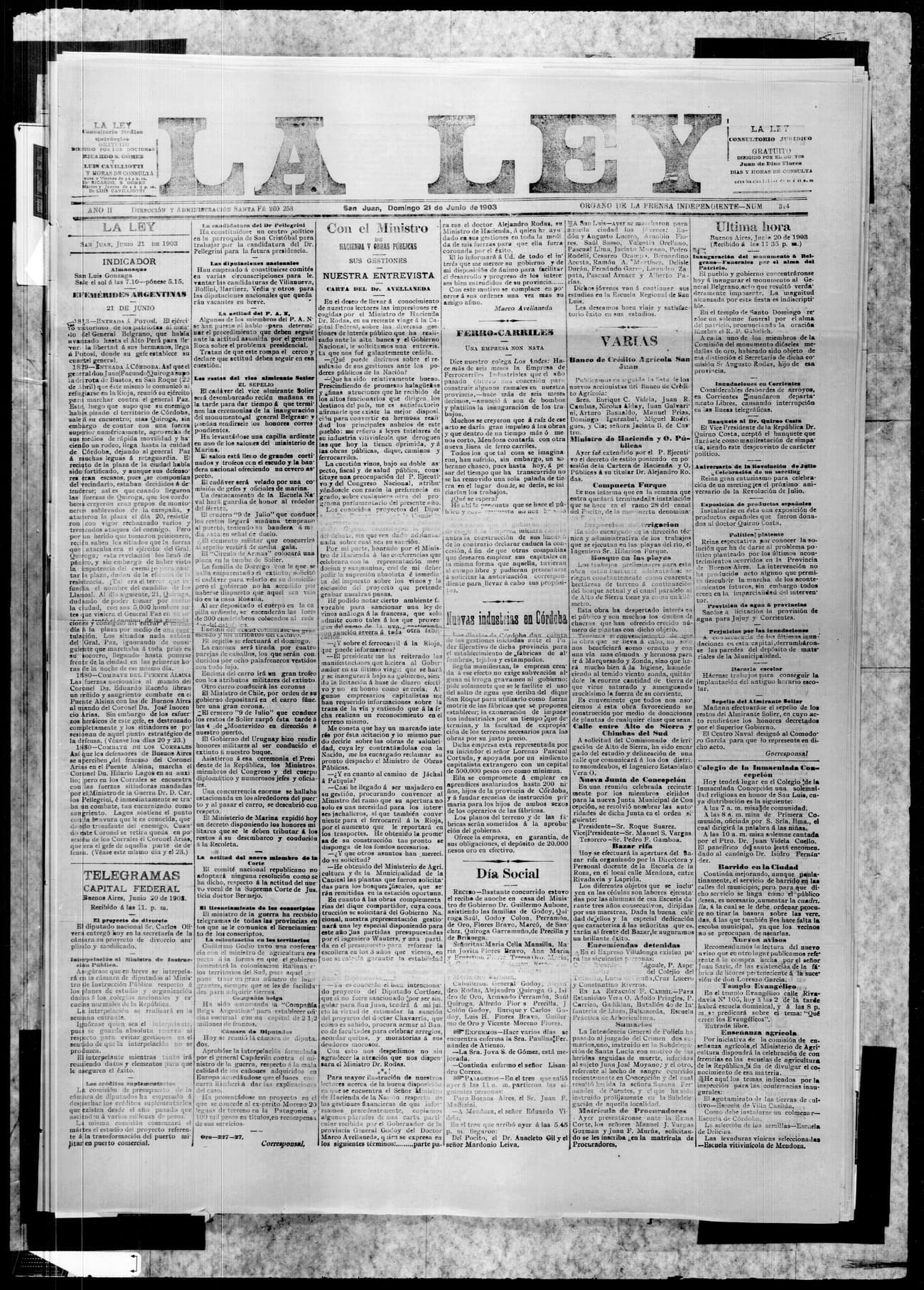 Portada · 21 de Junio de 1903