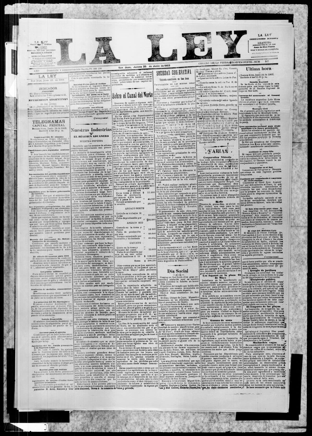 Portada · 25 de Junio de 1903