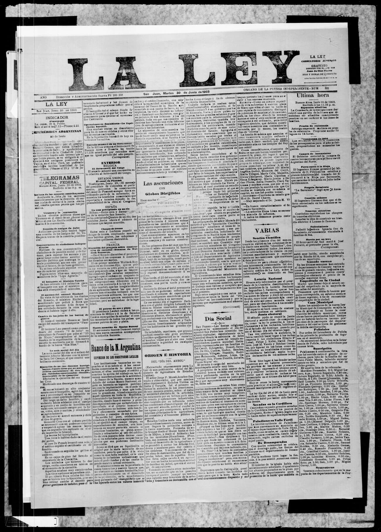 Portada · 30 de Junio de 1903