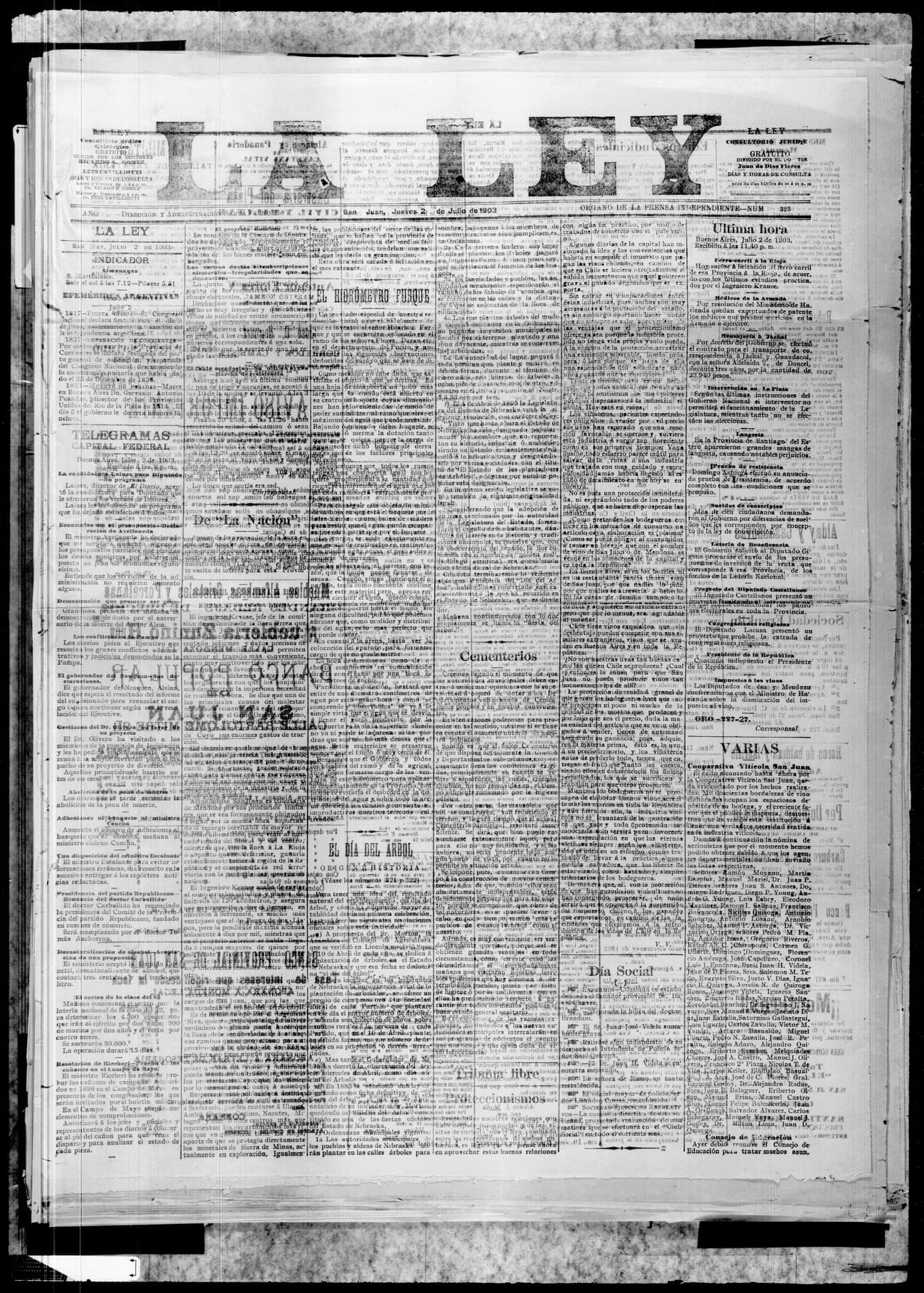 Portada · 2 de Julio de 1903