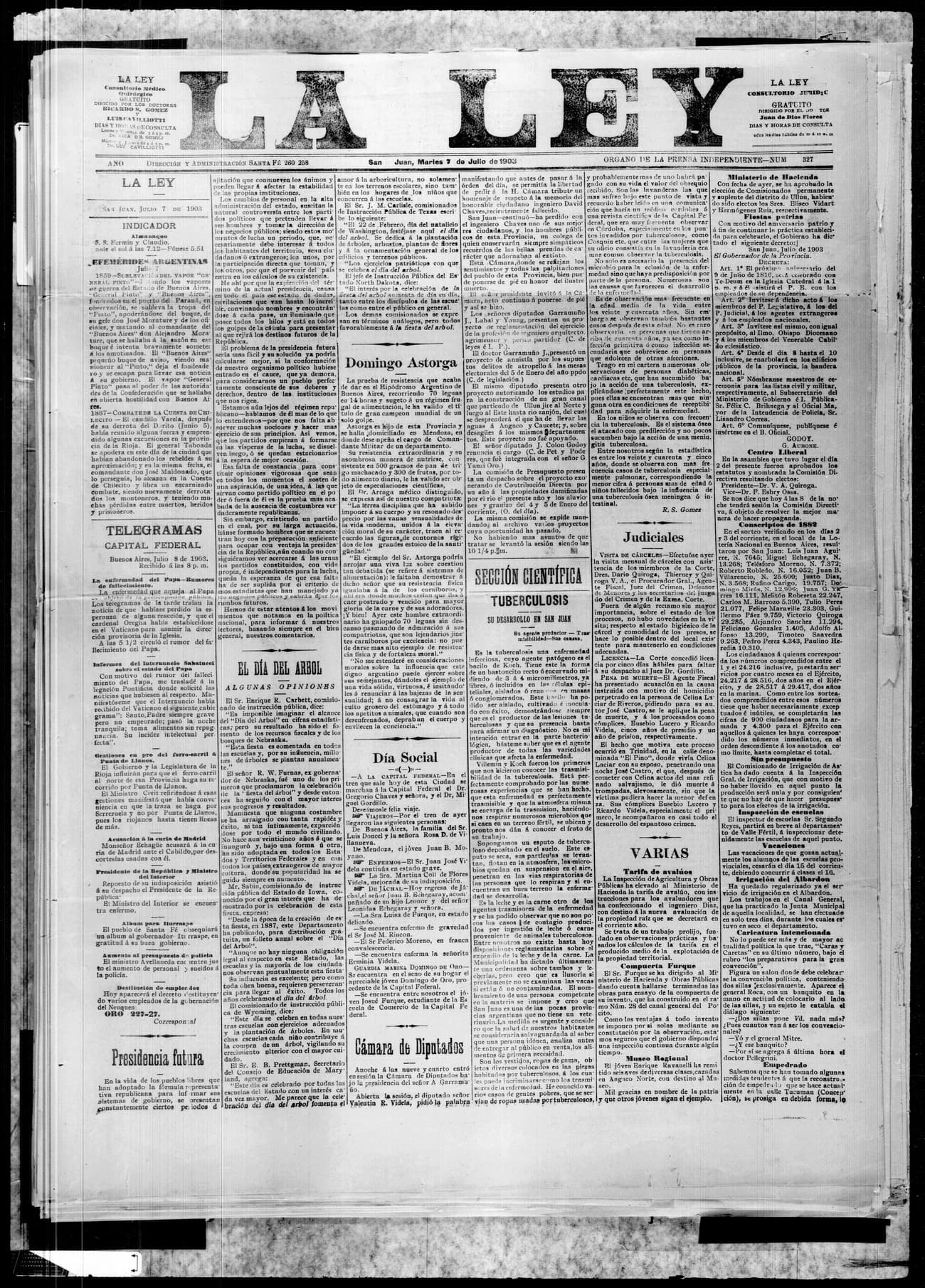 Portada · 7 de Julio de 1903