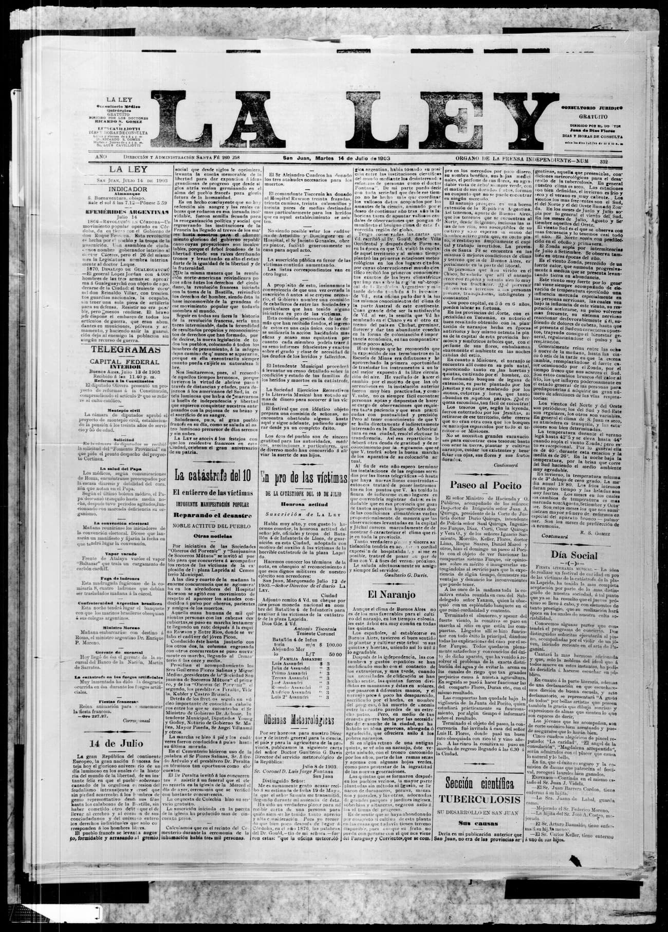 Portada · 14 de Julio de 1903